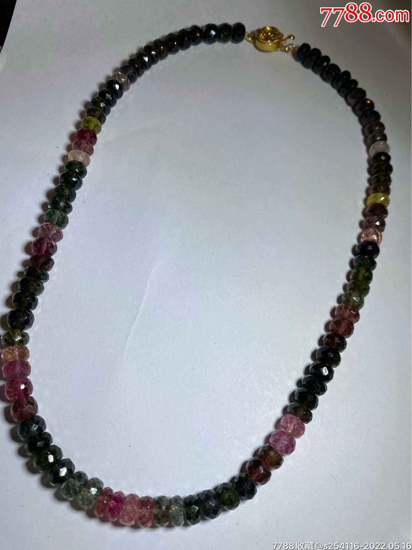 碧玺项链纯银挂钩长43m重39克最大珠6*7mm特价1580包邮ak9_价格1500元