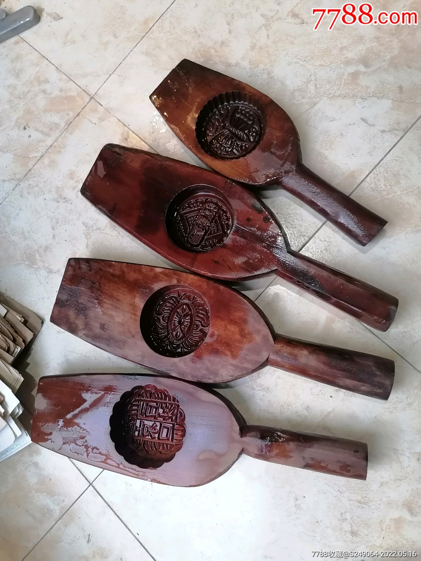 早期糕点模具4只木质坚硬品相好包真