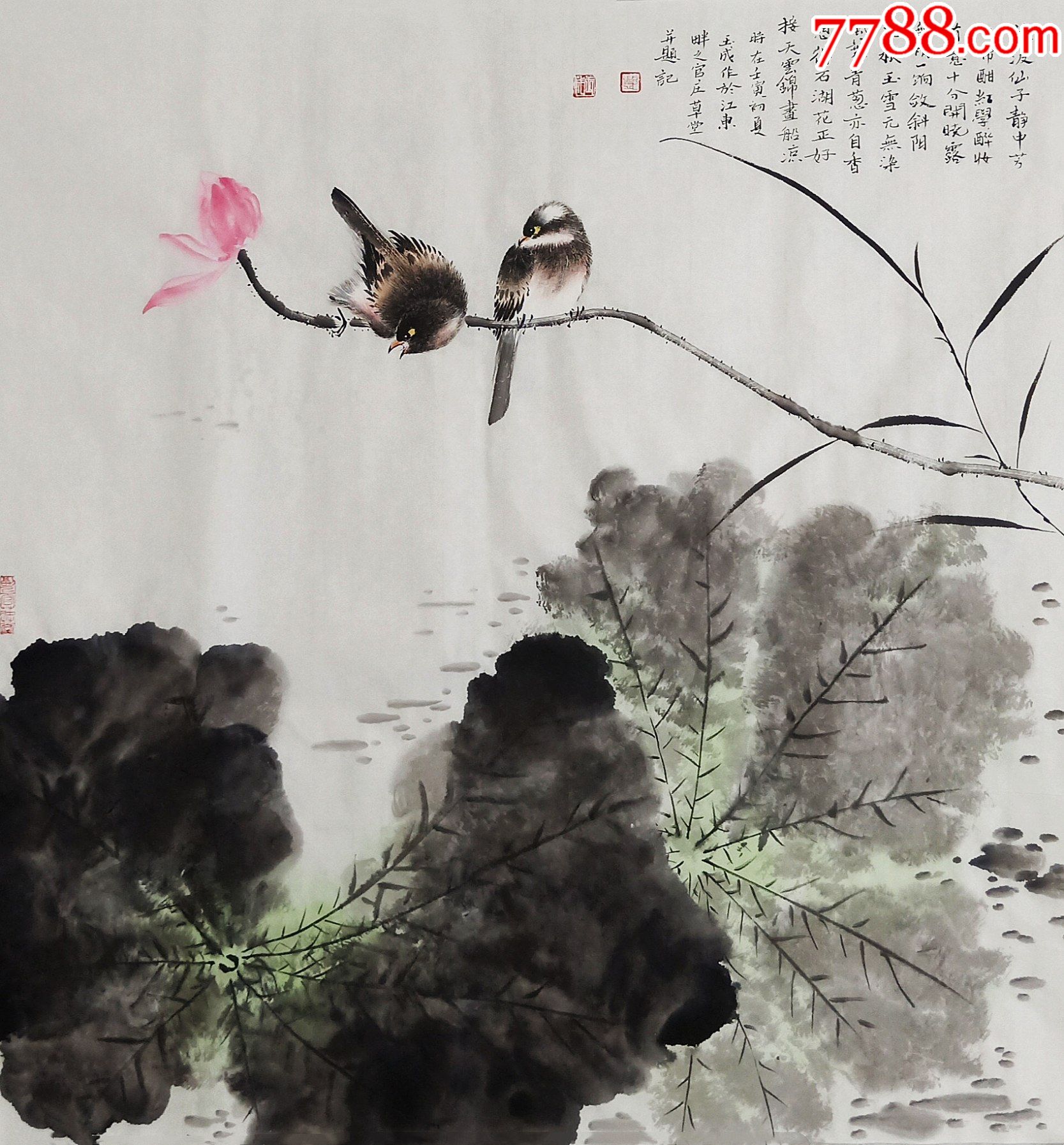 亦风斋签约画家霍春阳弟子著名画家邓玉成作品凌波仙子静中芳