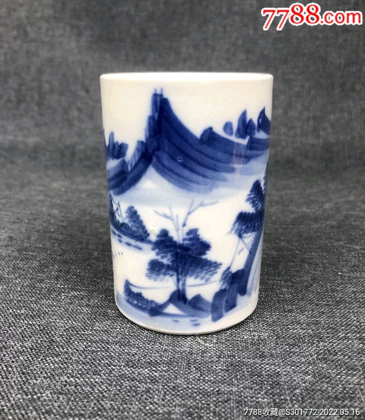 民国时期青花笔筒_价格958元【罗密欧与猪过夜】_第1张