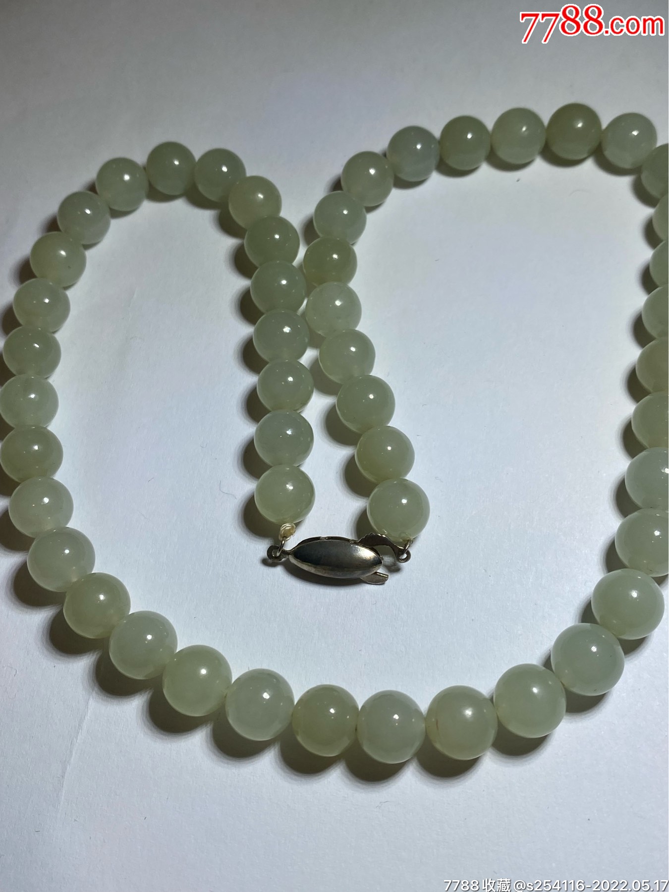 日本翡翠项链长45cm翡翠珠9mm重53克特价780包邮ak932