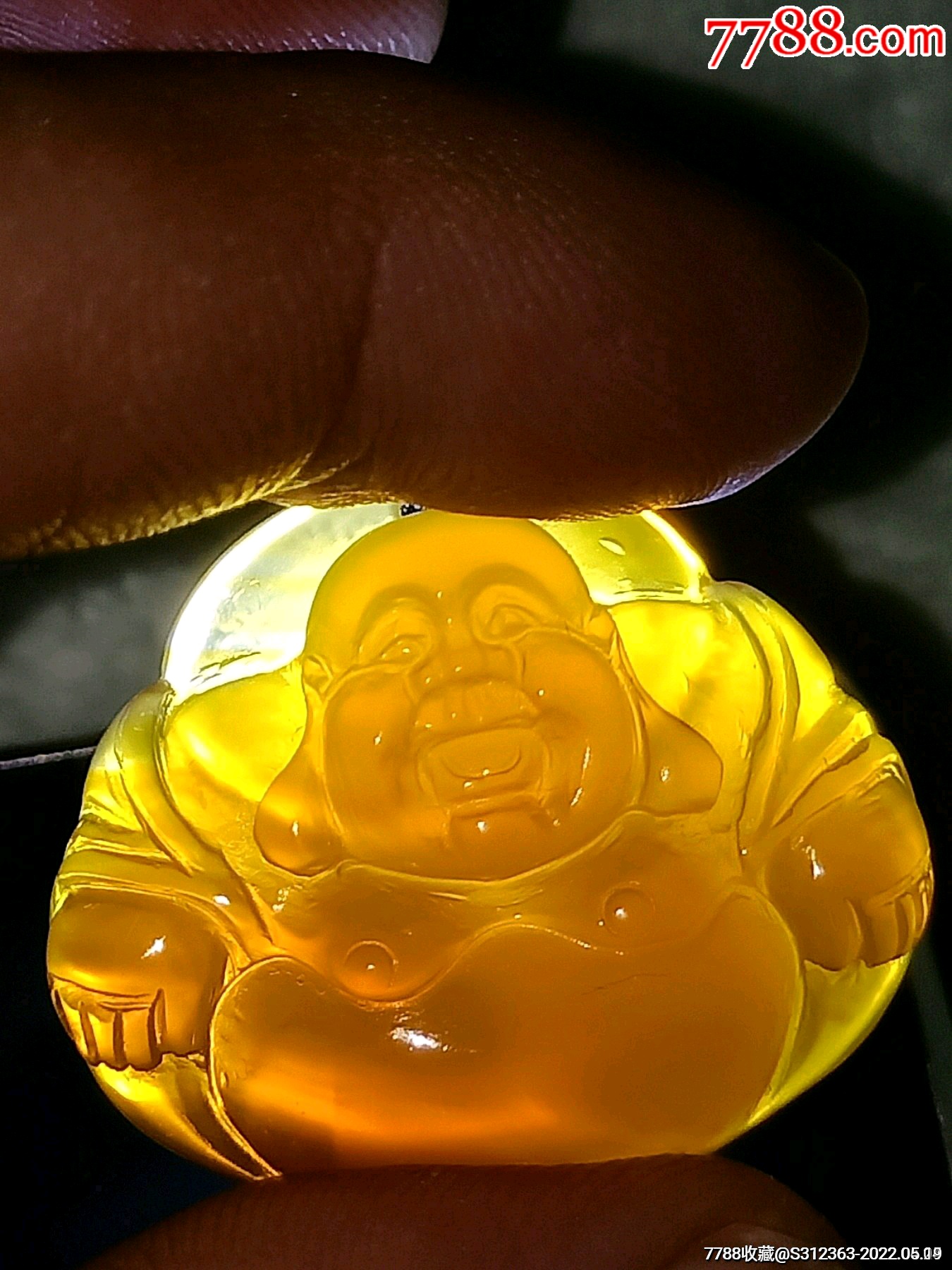 黄玛瑙弥勒佛吊坠