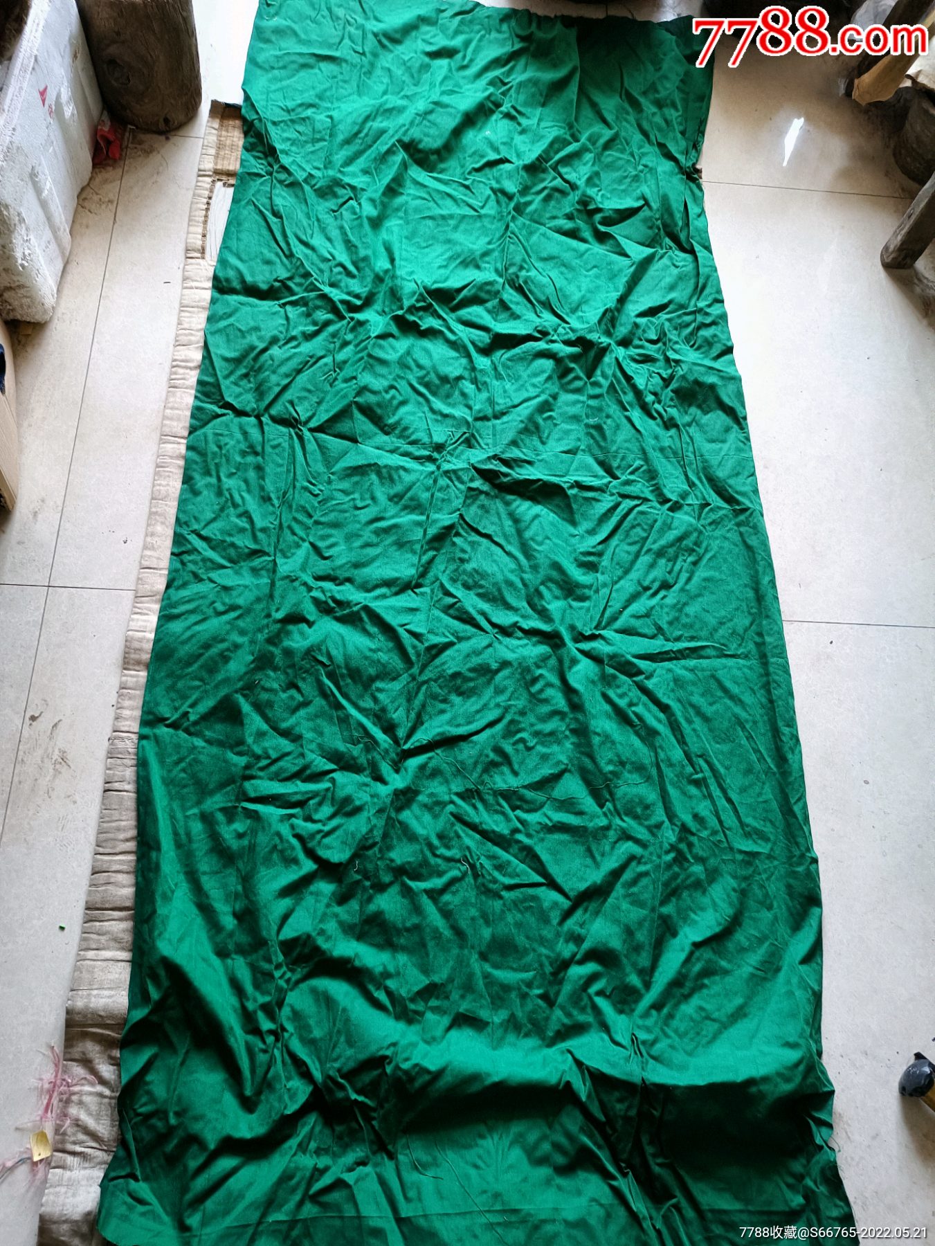 怀旧老绿色布一块