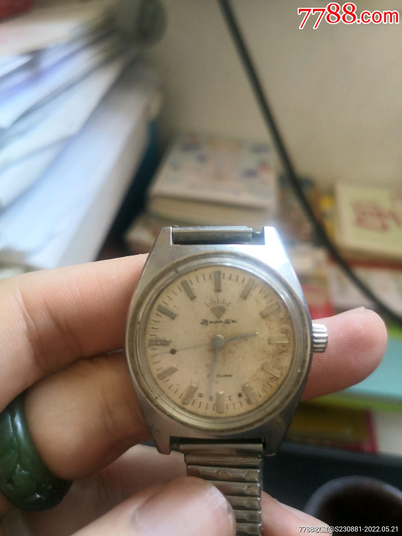 上海老式钻石表,正常使用-价格:128元-au30200372-手表/腕表 -加价