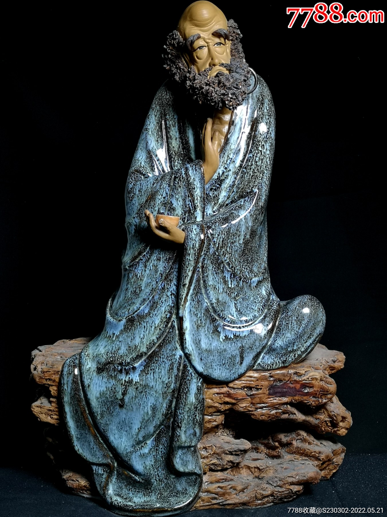 大尺寸石湾窑陶瓷达摩摆件