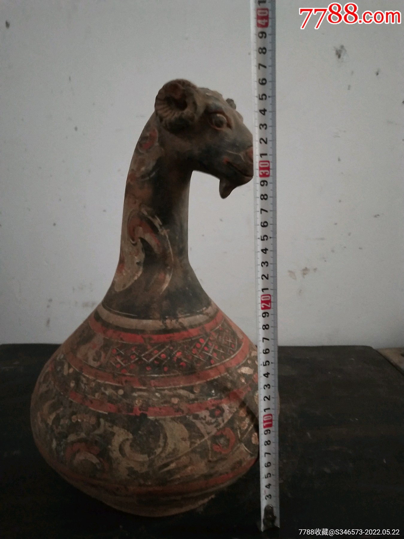 不错的彩陶羊首瓶-价格:288元-au30207241-彩陶 -加价-7788徽章收藏