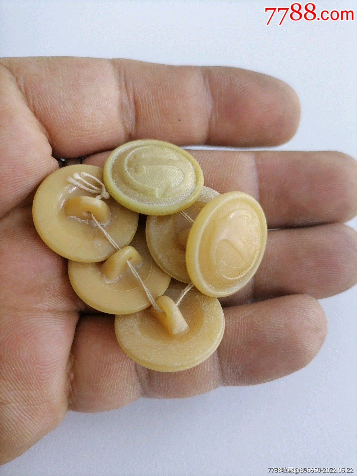 老海军塑料衣服扣子一组6个