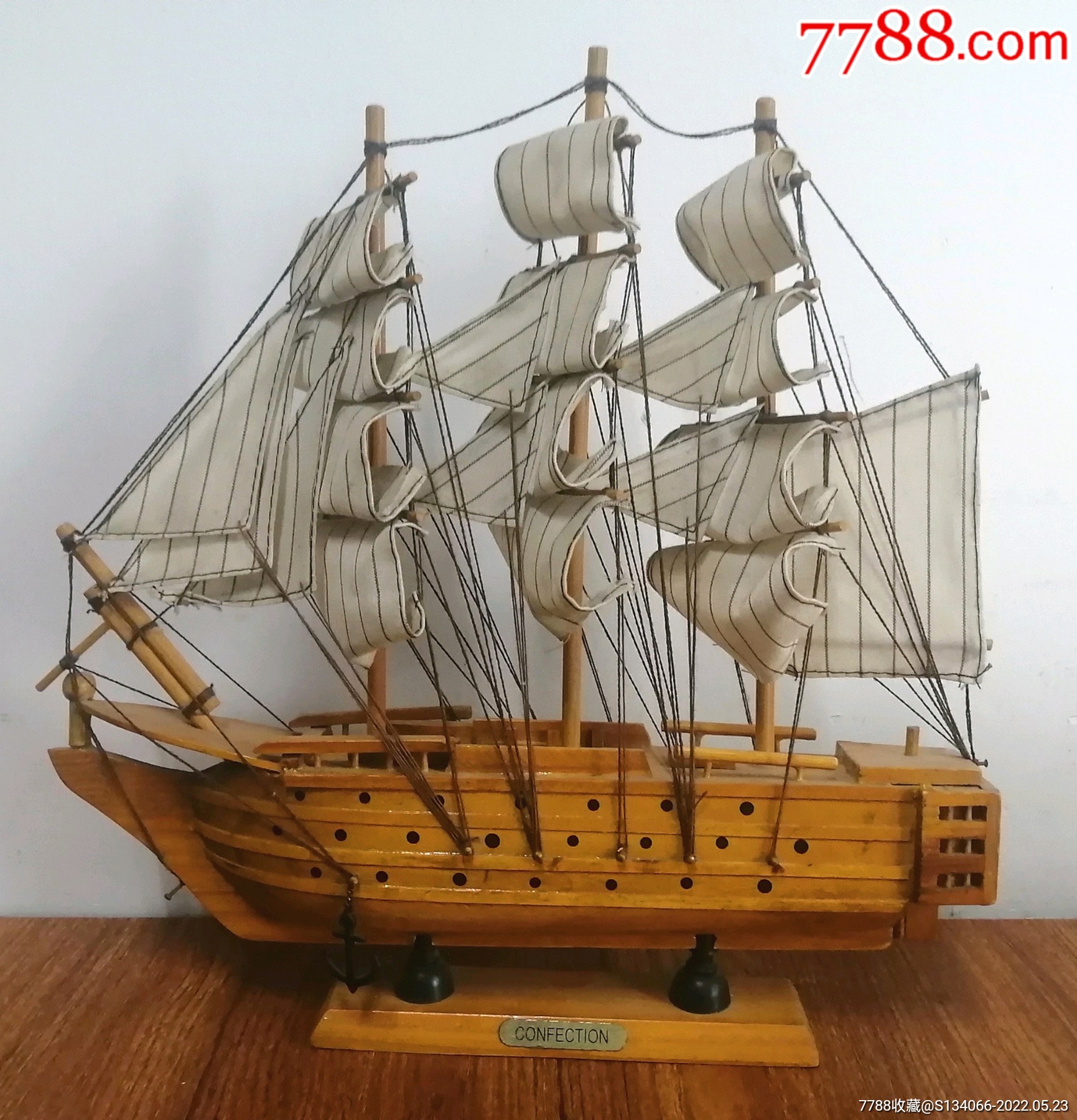 木质帆船摆件