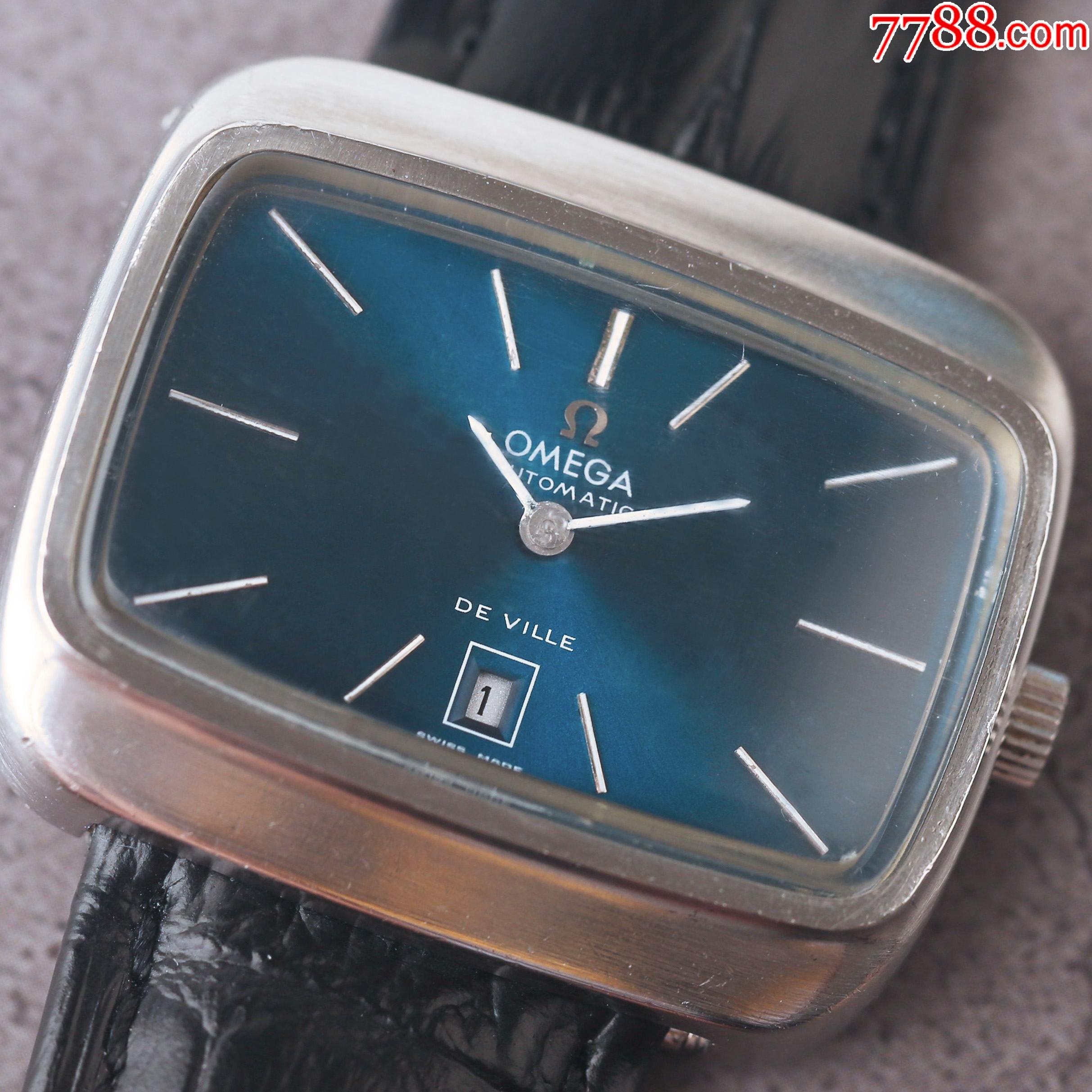 巅峰收藏瑞士欧米茄古董表异性电视机款经典限量版作品特殊湖水蓝