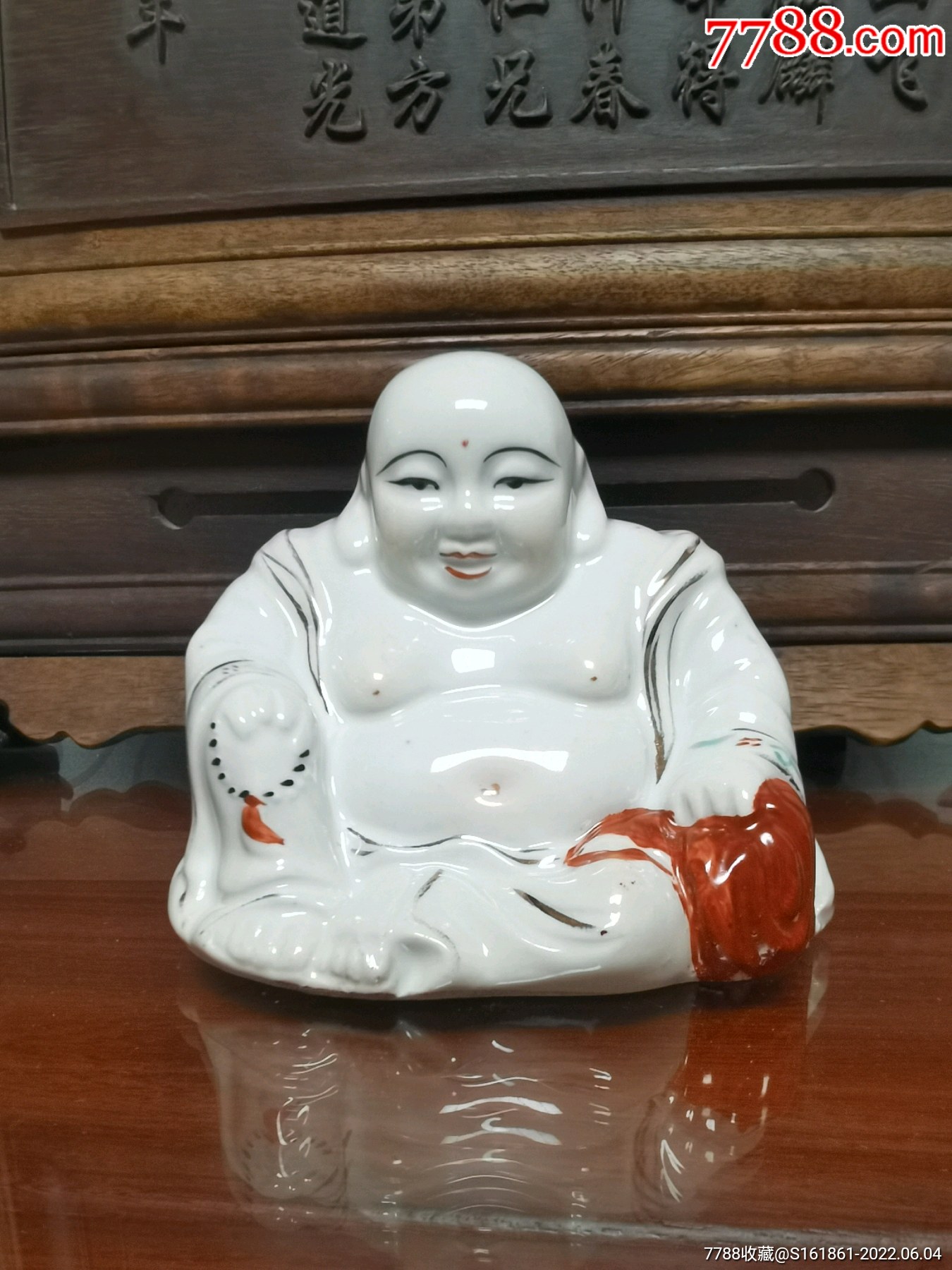 景德镇60年代粉彩描金弥勒佛(全品)_雕塑瓷/瓷雕_图片分类_回收价值