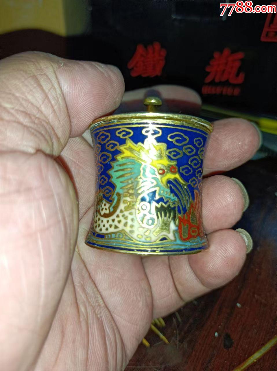 五六七老景泰蓝全美镀金龙小罐工艺精细