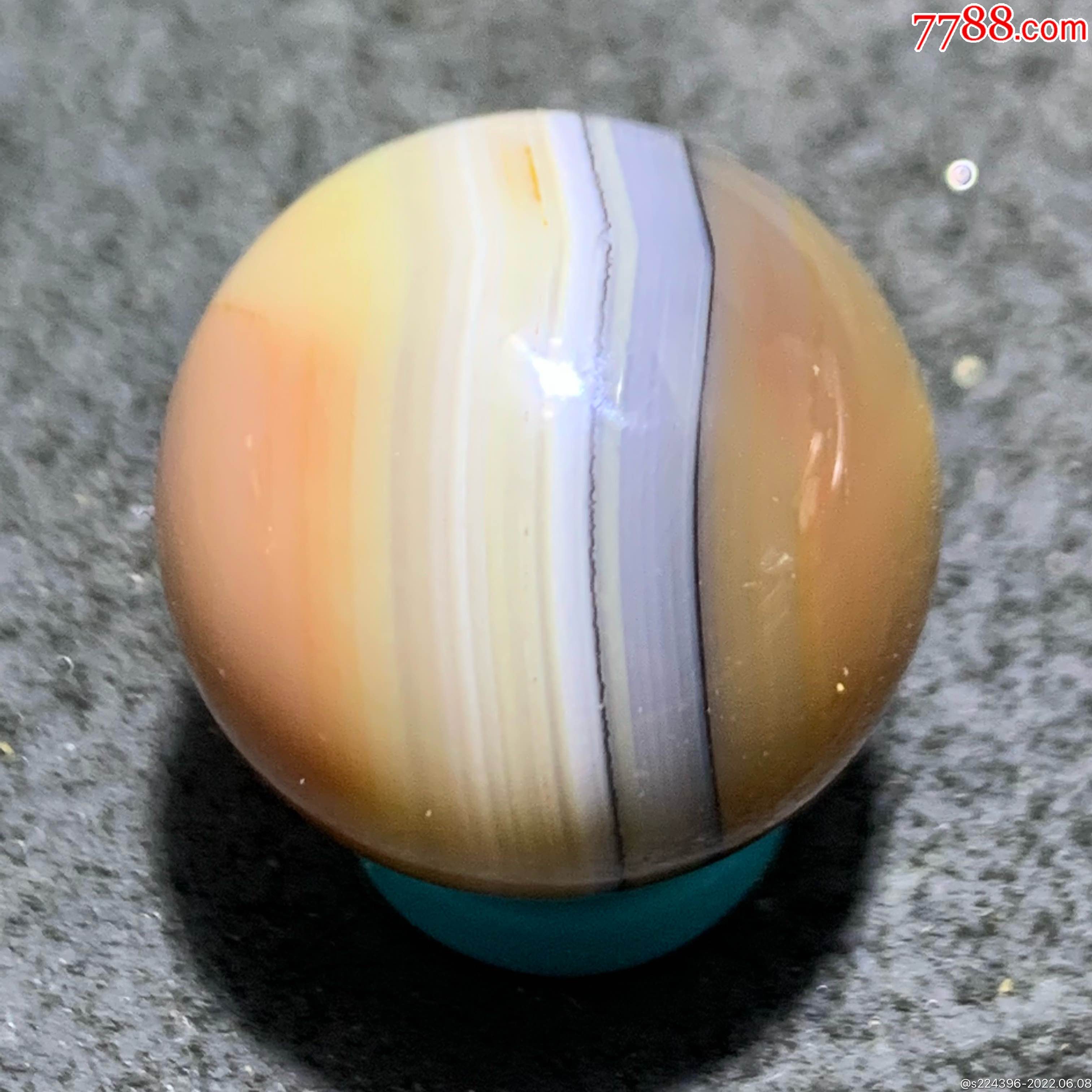 战国红玛瑙高玉化冻料拉丝纹圆珠一颗