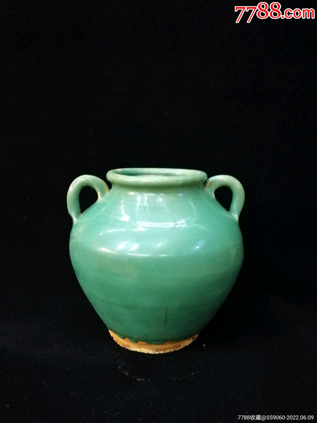 民国时期云南省玉溪窑烧制双耳陶礶-价格:260元-au30419470-绿陶 -加