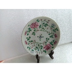 清中期-粉彩折枝花卉盤
