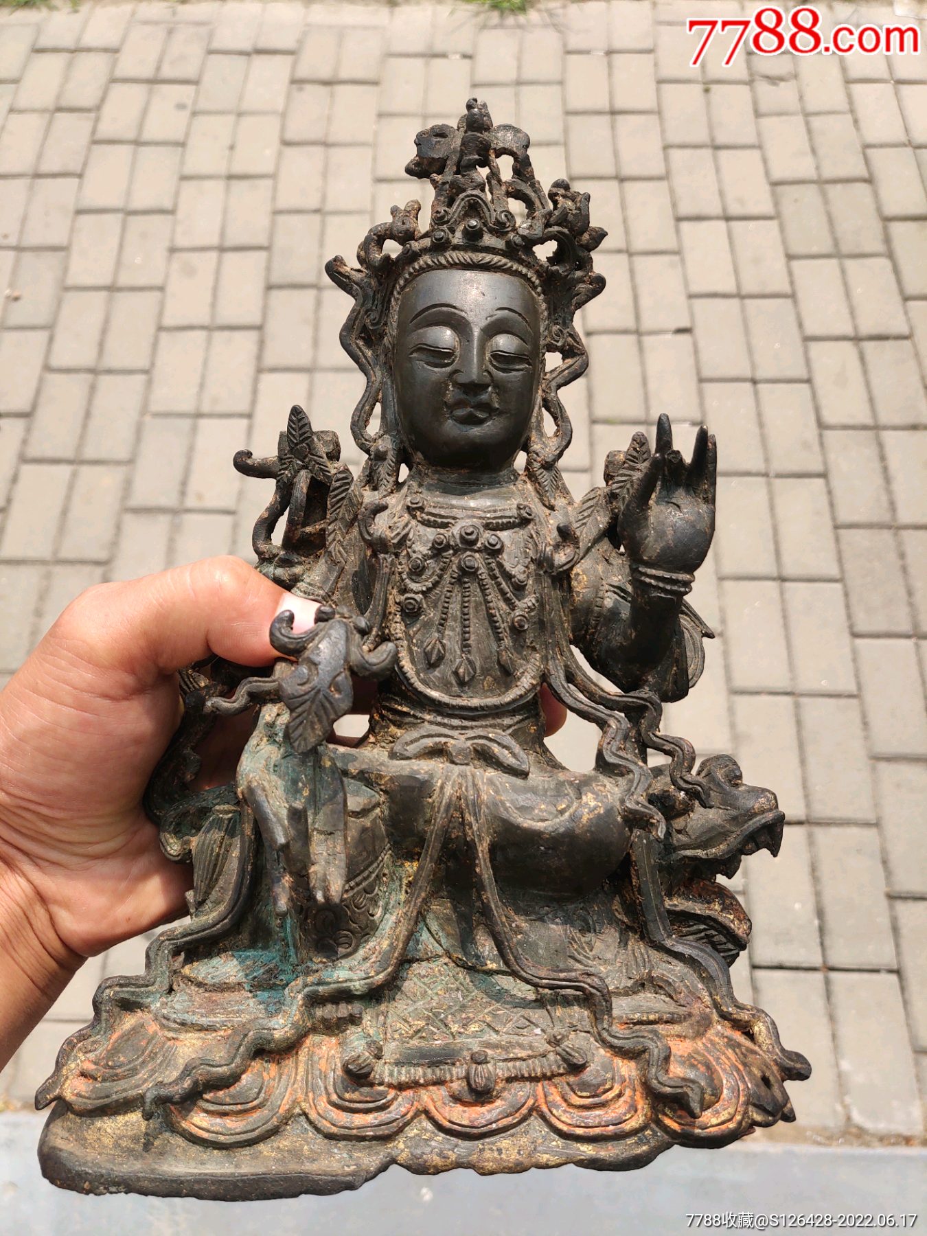 明代文殊菩萨造像-价格:1500元-au30479699-铜像/铜佛像 -加价-7788