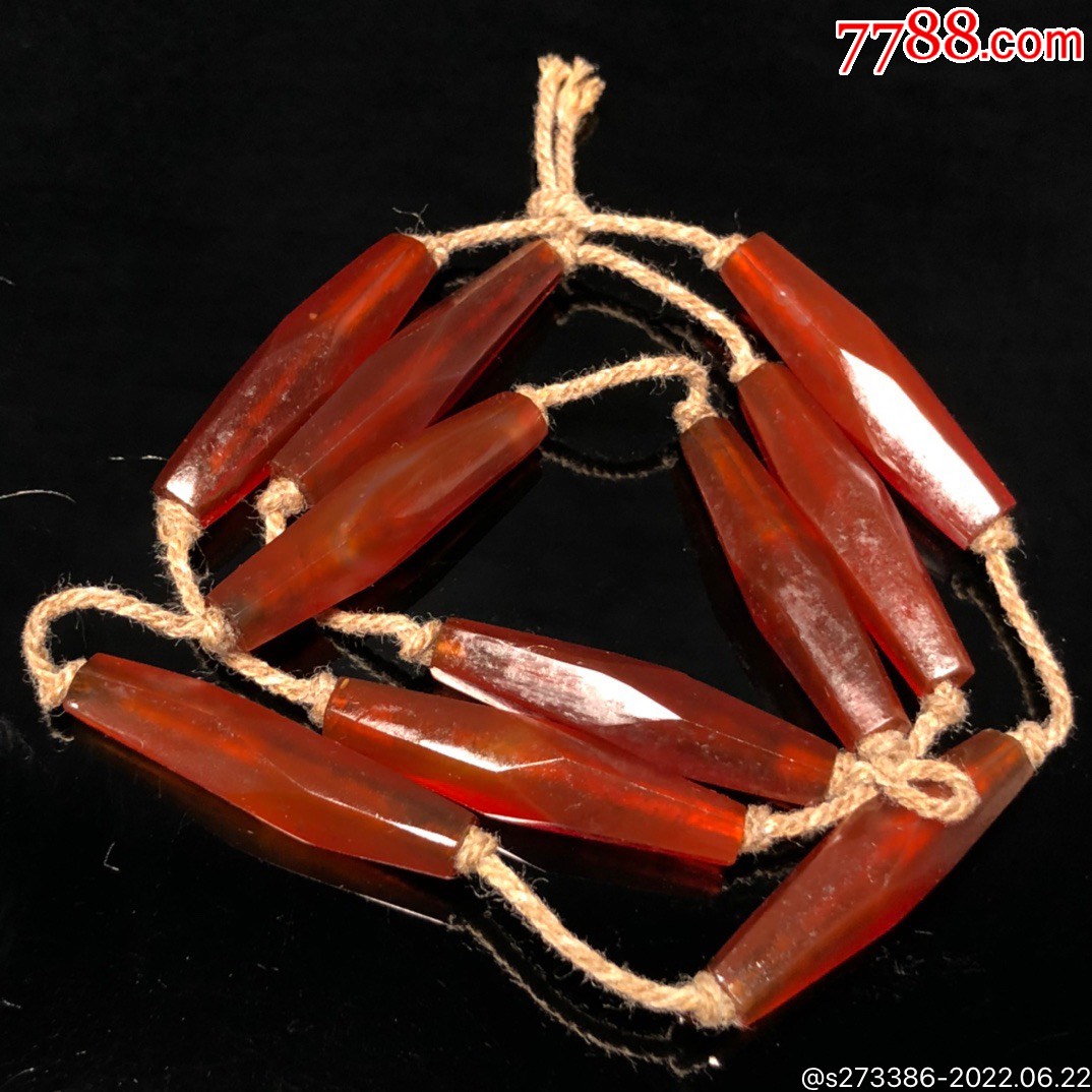 乡下偶遇老玛瑙六棱项链尺寸约399毫米10颗一串老珠子给我们