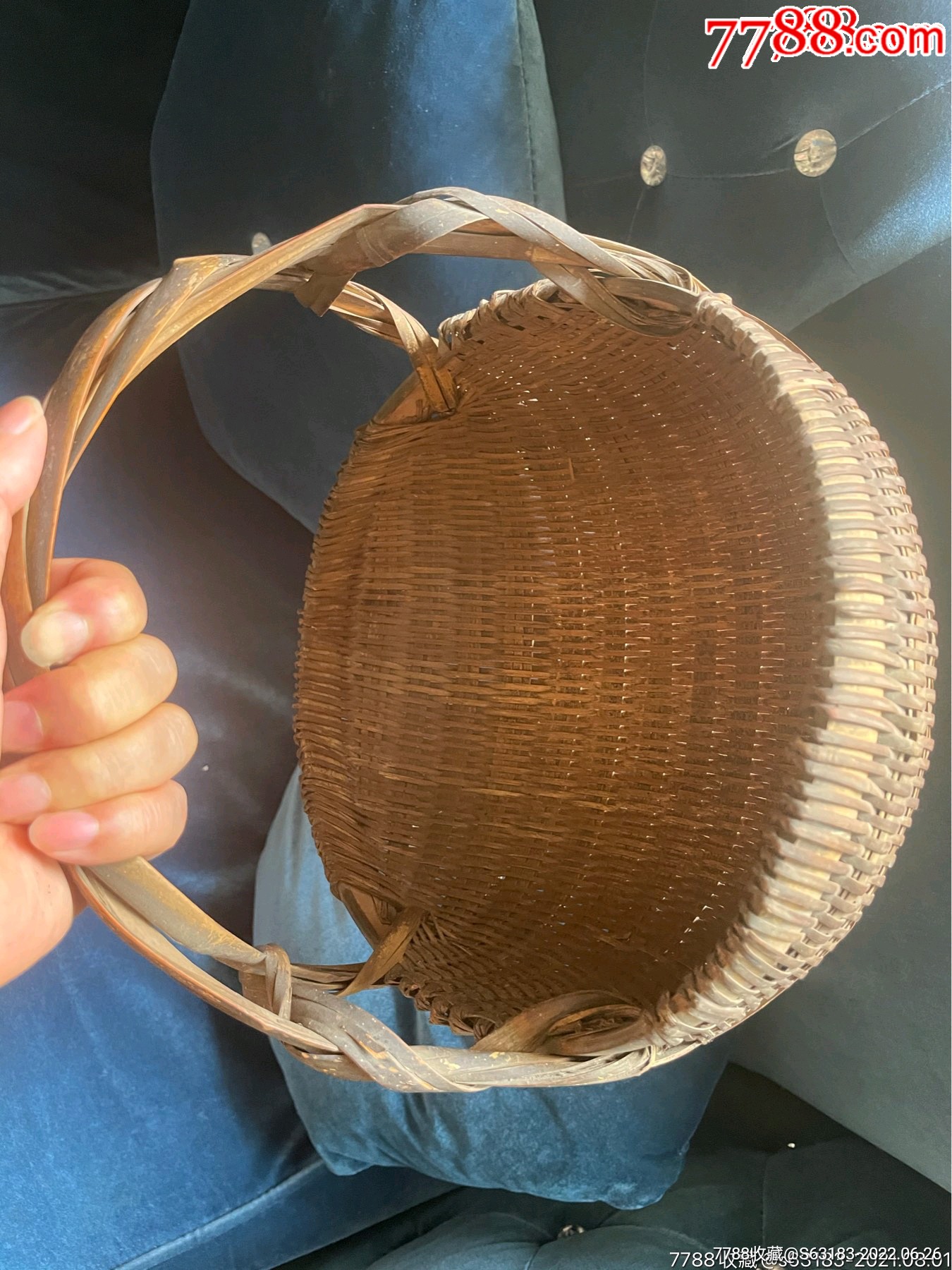 一只老竹编篮(买菜篮已经退出历史舞台,不可再生_其他木制用品_图片