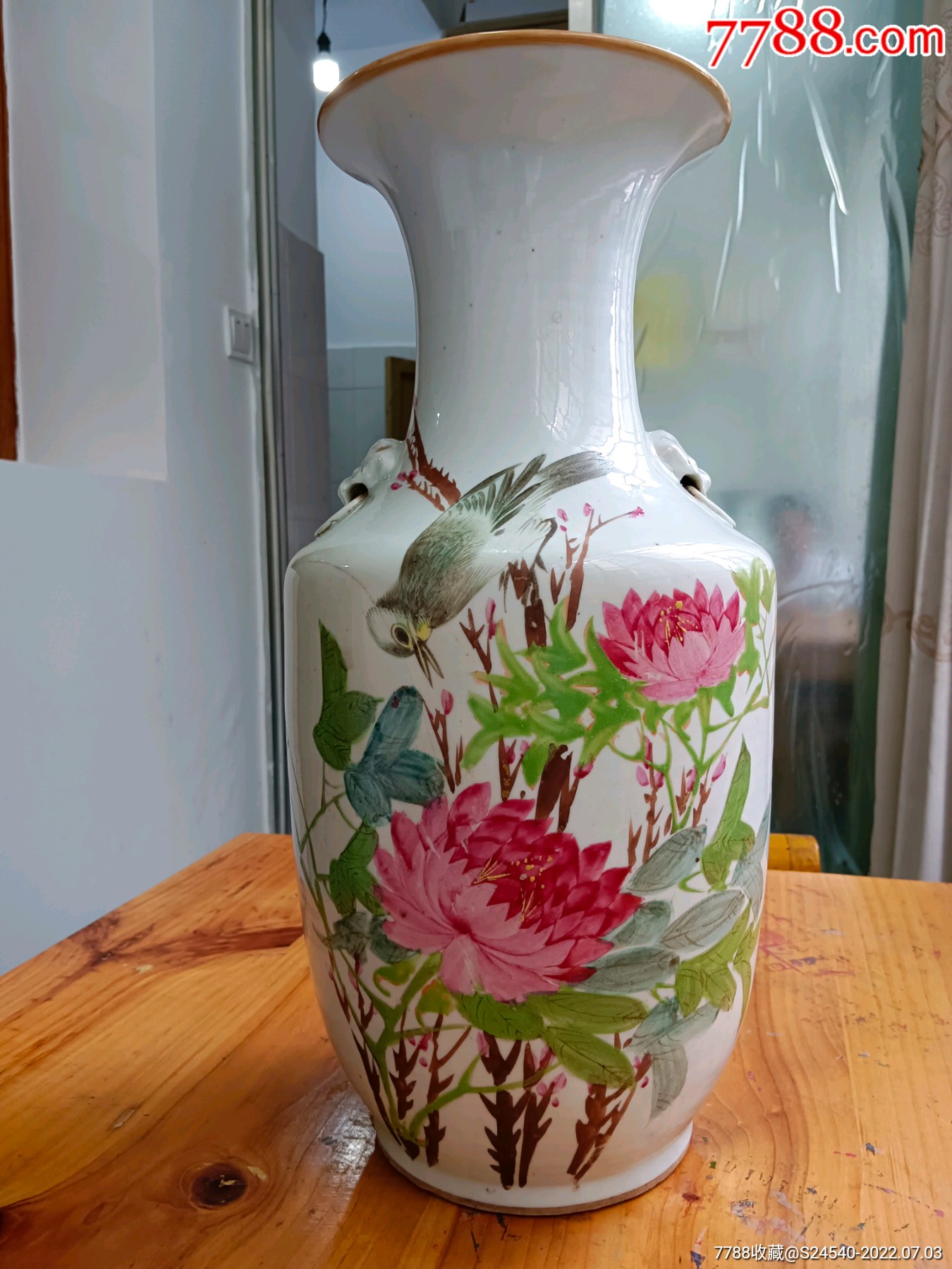 民国描金花鸟粉彩大花瓶高度42厘米_价格2600元【滇西世家】_第1张