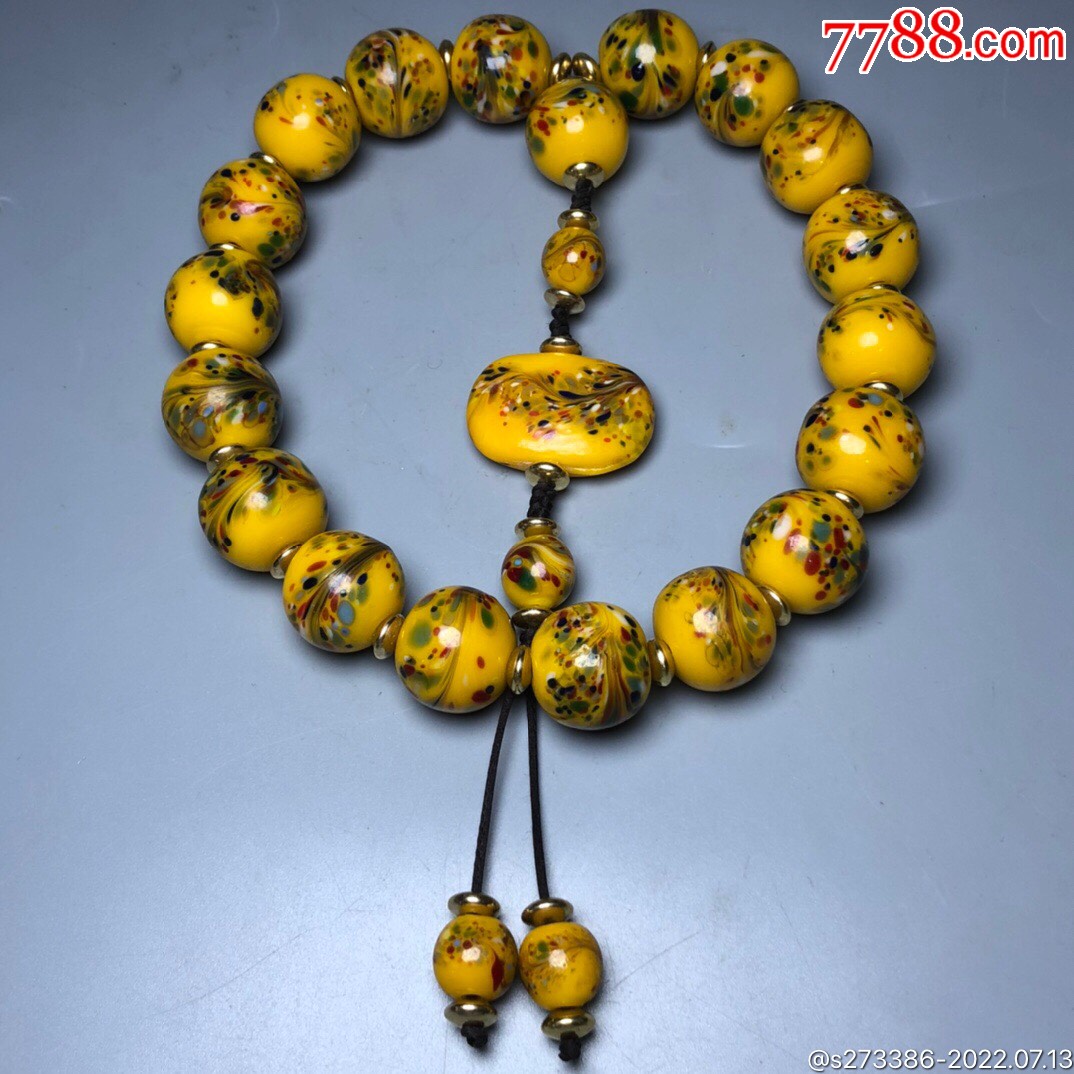 回流老琉璃凤尾十八子佛珠手持尺寸约:19毫米琉璃自古以来都是宫廷皇