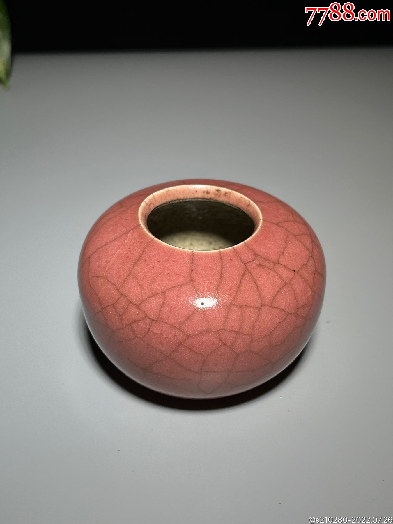 开片小瓷水盂瓷质细腻釉水肥润开片漂亮