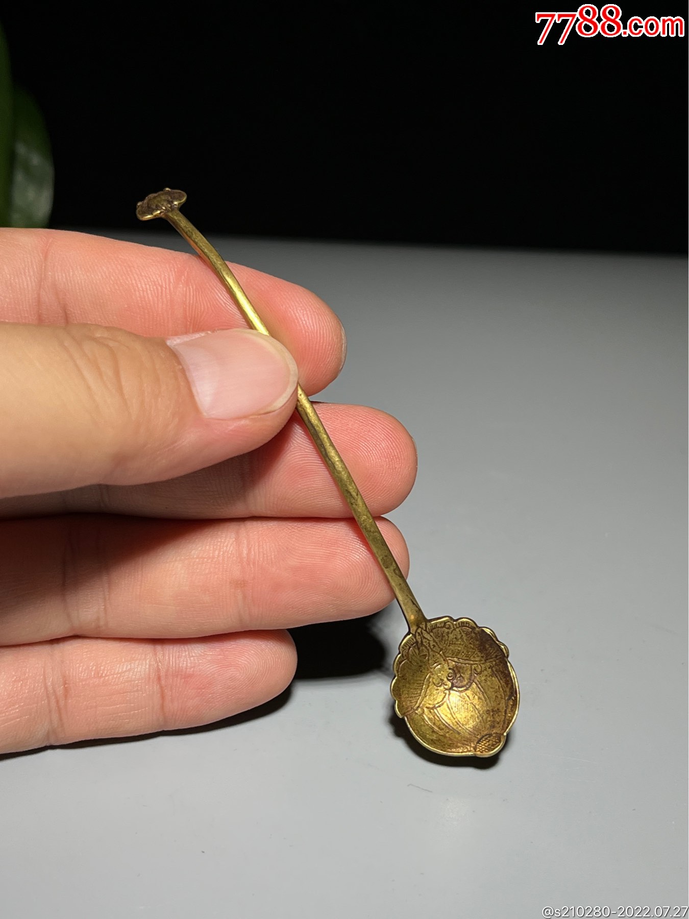 带工小铜水盂勺造型独特图案精美精致小巧