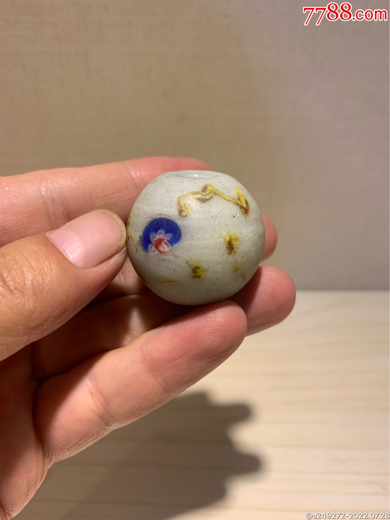 晚清民国绞胎琉璃珠_价格100元【流云堂】_第1张