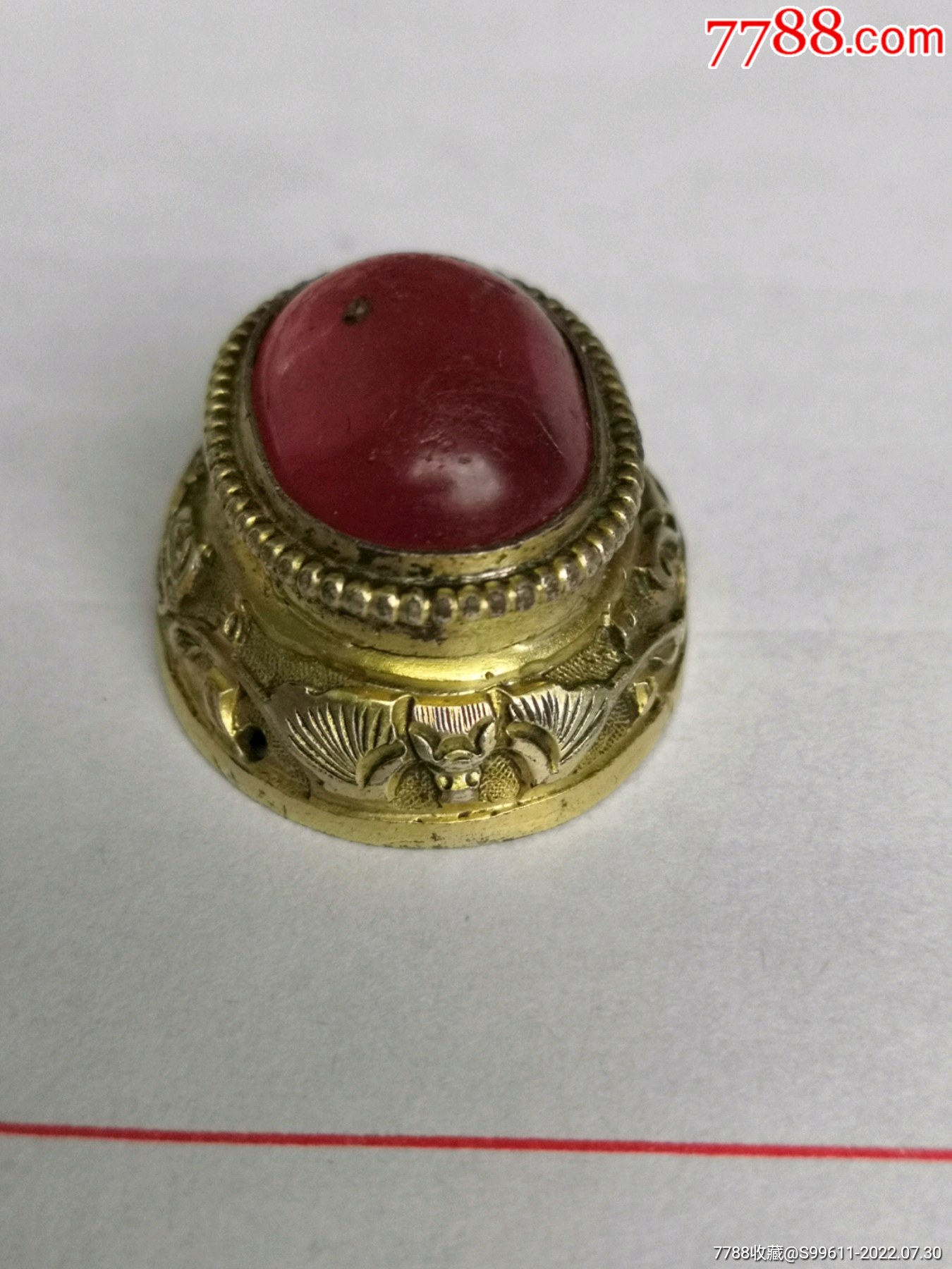 清代高浮雕银鎏金帽正,等级地位高,工艺精美,特别漂