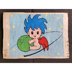 北京奥运会吉祥物画稿福娃妮妮(著名画家符仕柱绘_漫画原稿_收藏价格