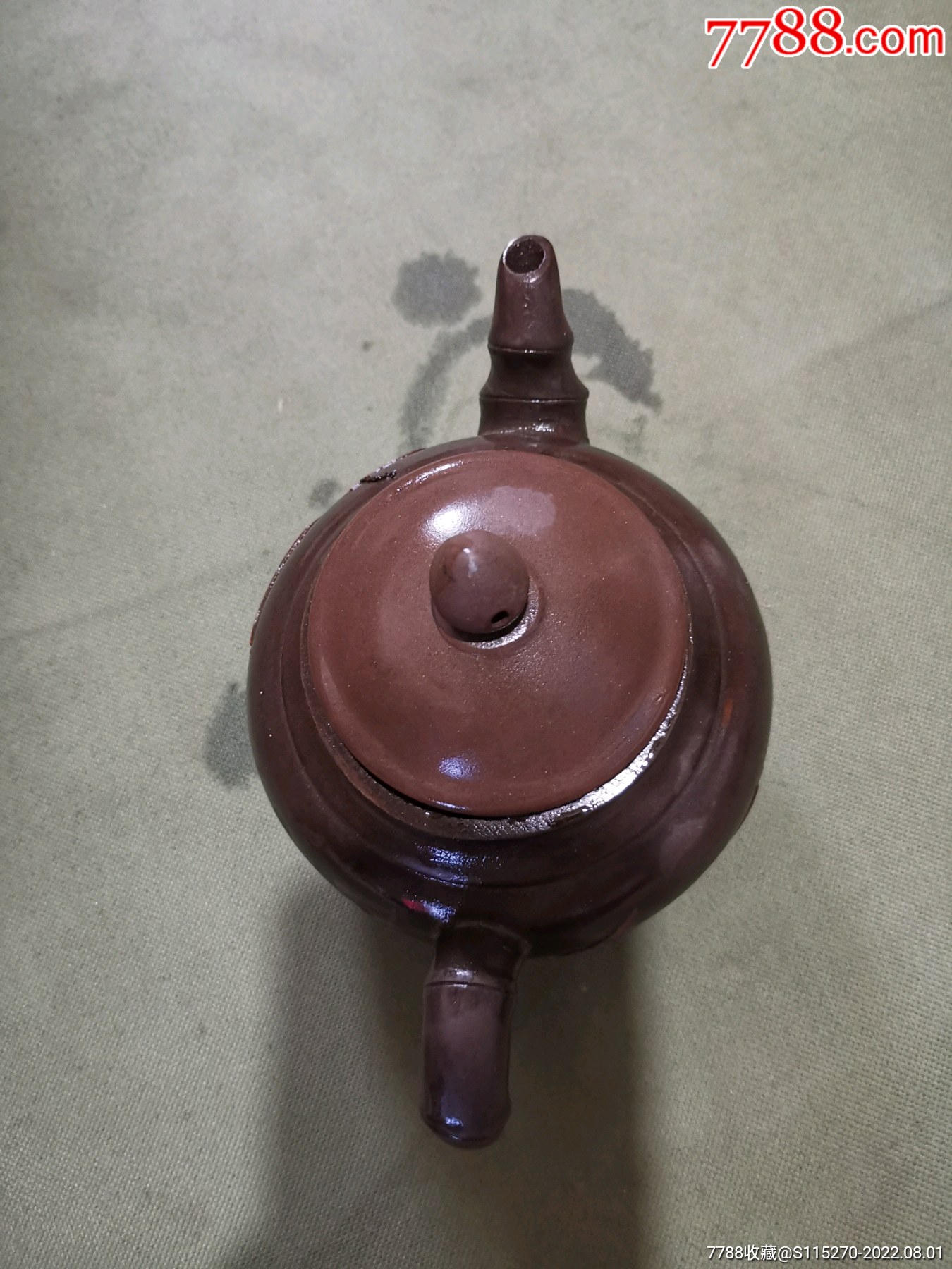 文革时期的一把竹节紫砂壶