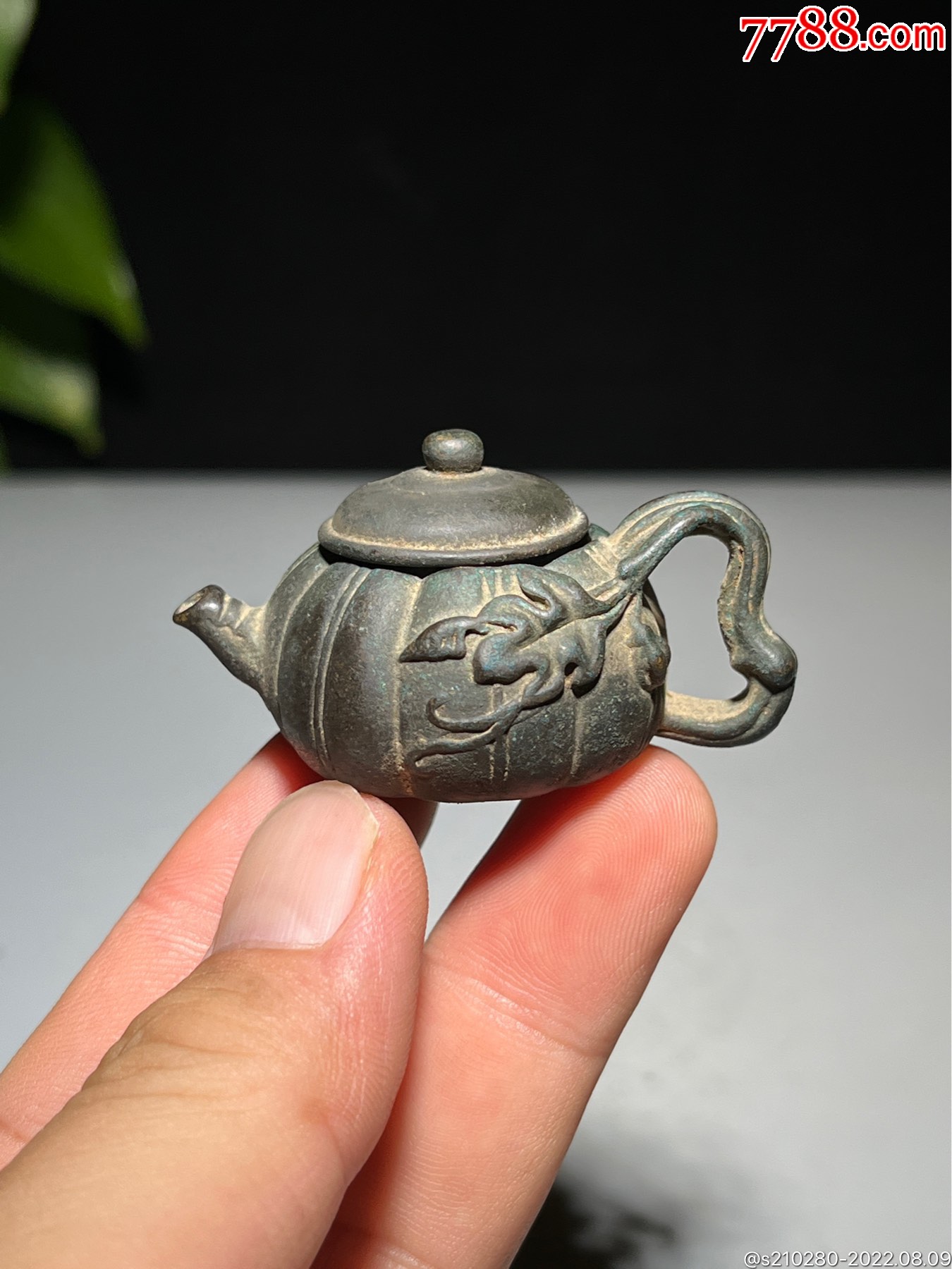 袖珍带工小铜壶精致小巧皮壳老辣精致小巧可当水滴