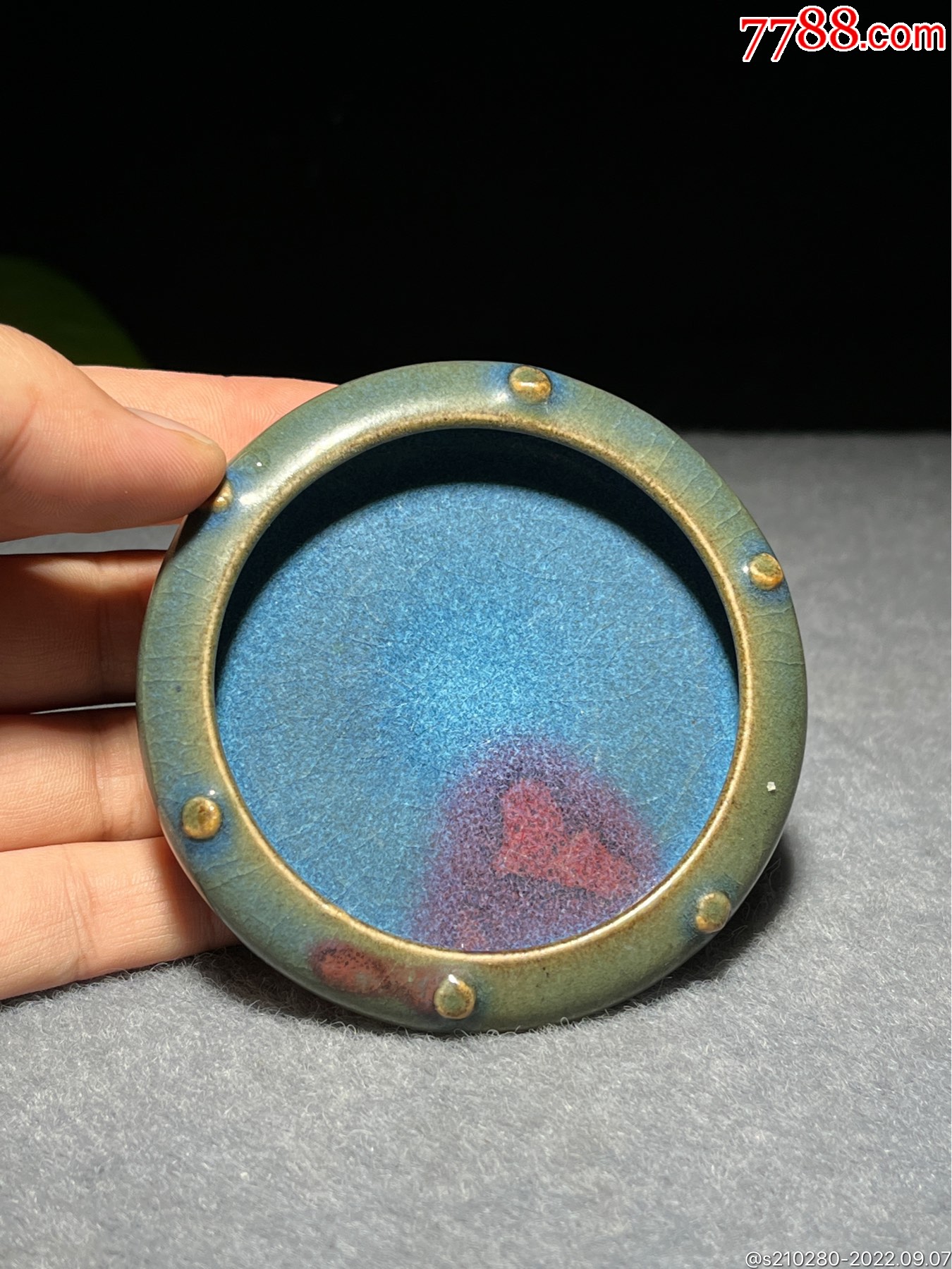 窑变钧瓷小笔洗造型独特瓷质细腻釉水肥润精致小巧