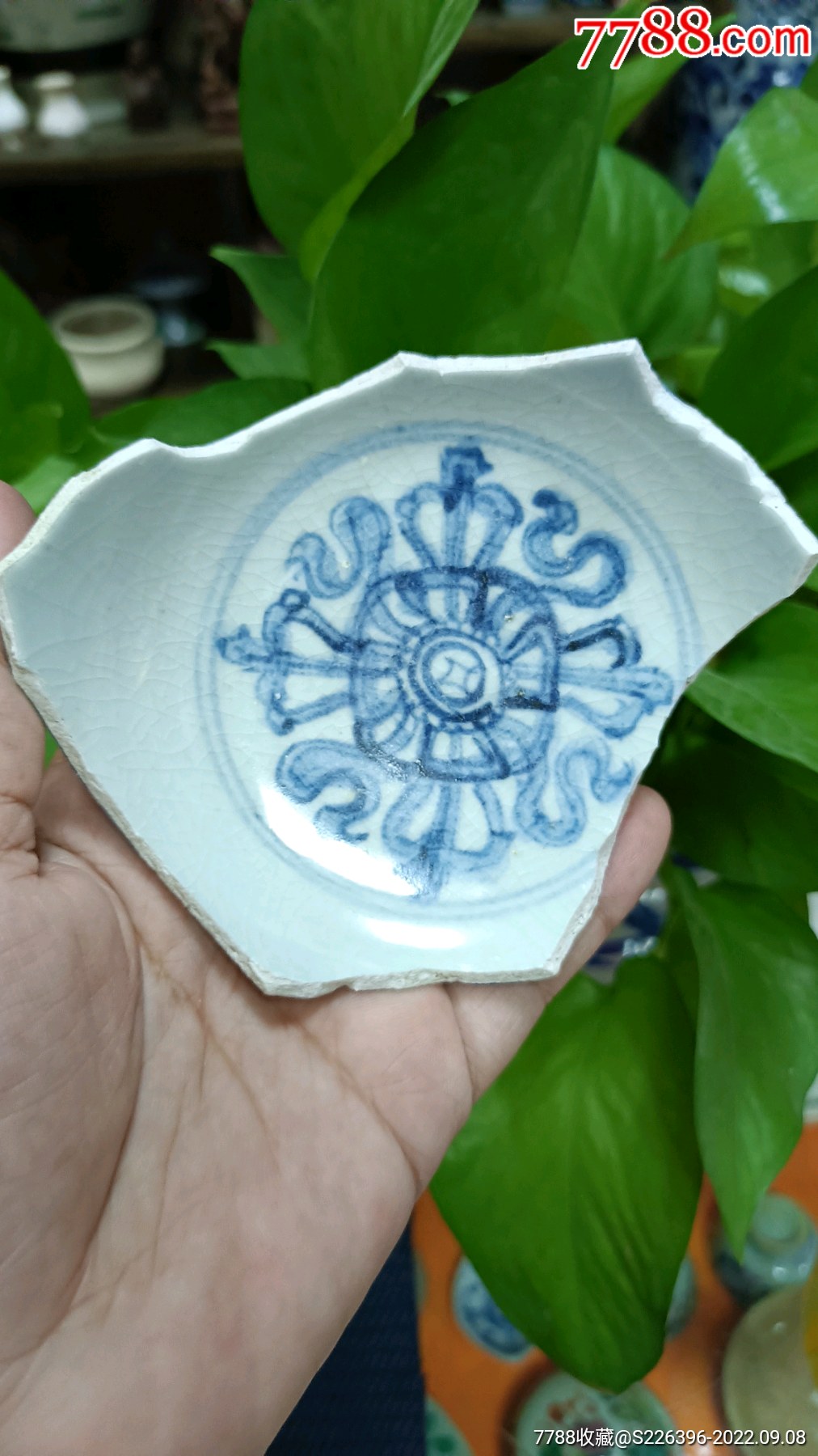 明代青花十字杵纹瓷片标本