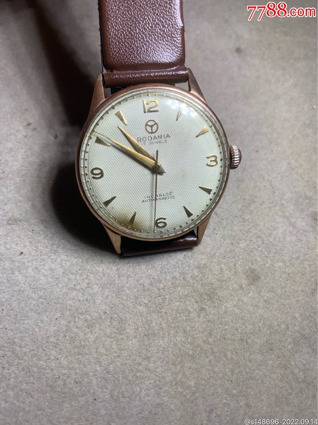 50年代原装瑞士rodania罗唐纳包金壳男机械表_手表/腕表_村里人古玩