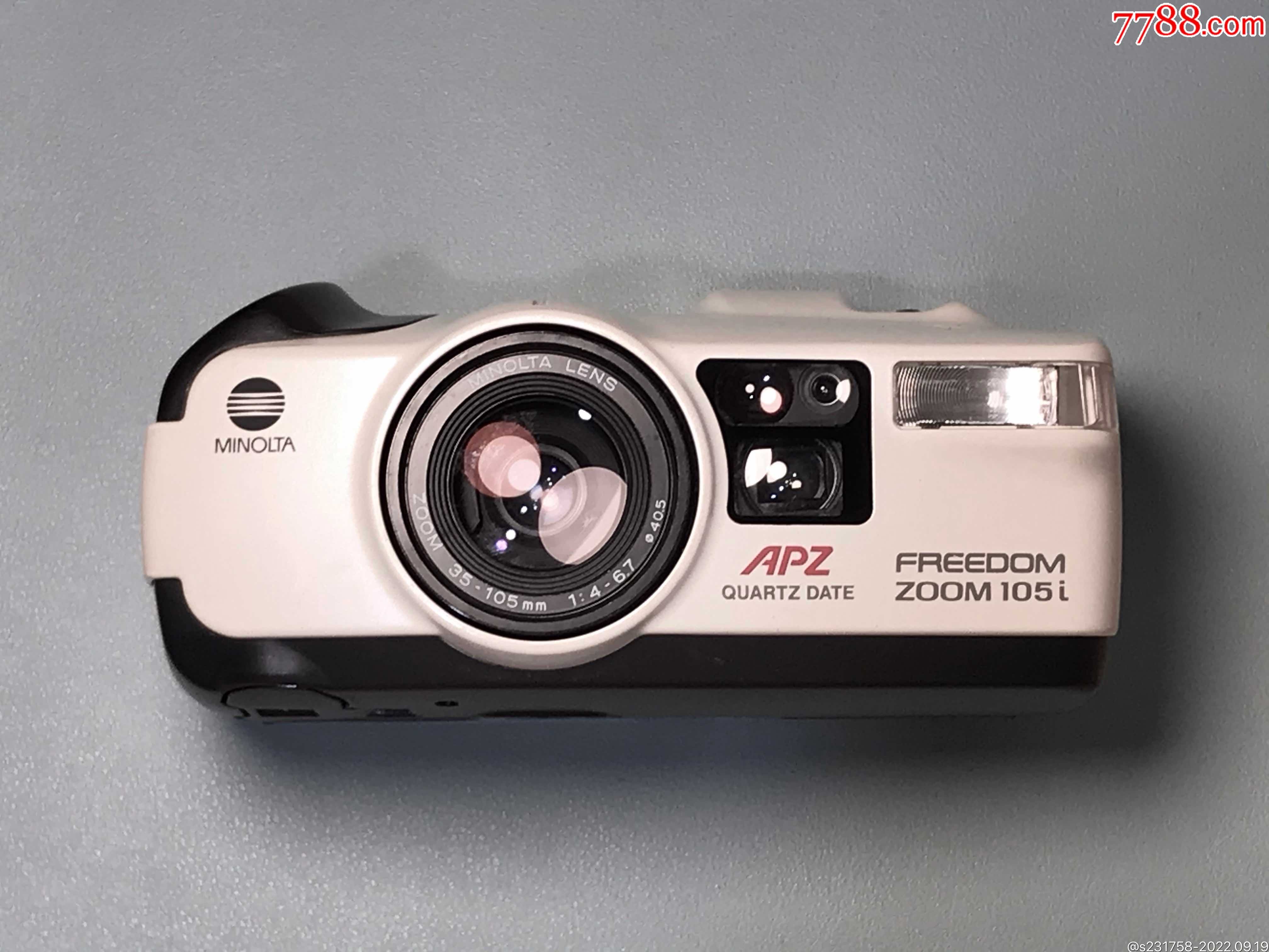漂亮珍珠白色美能达freedomzoom105i胶片机快门闪光灯正常