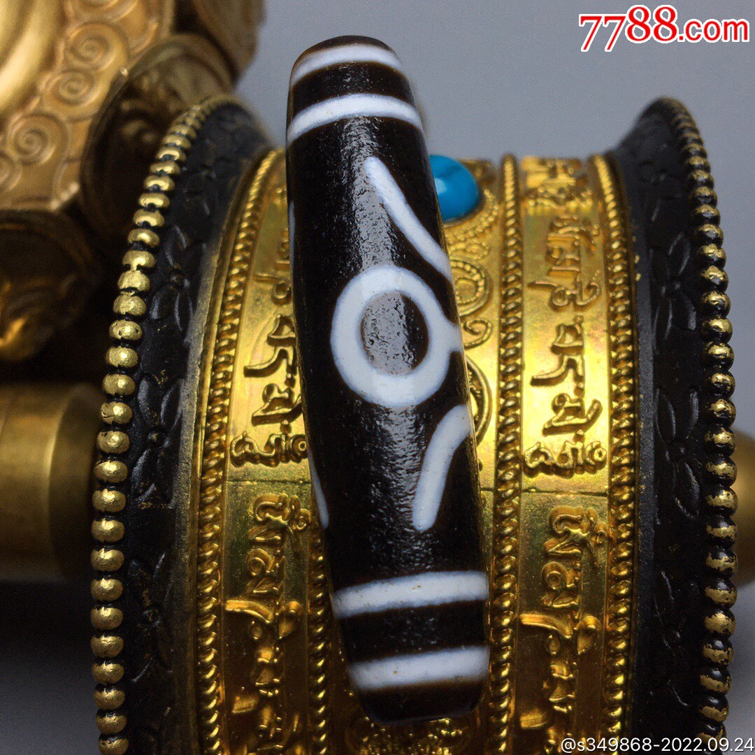 台湾回流老料高油包浆【贵人天珠】尺寸:48*11毫米重量10克消_价格399