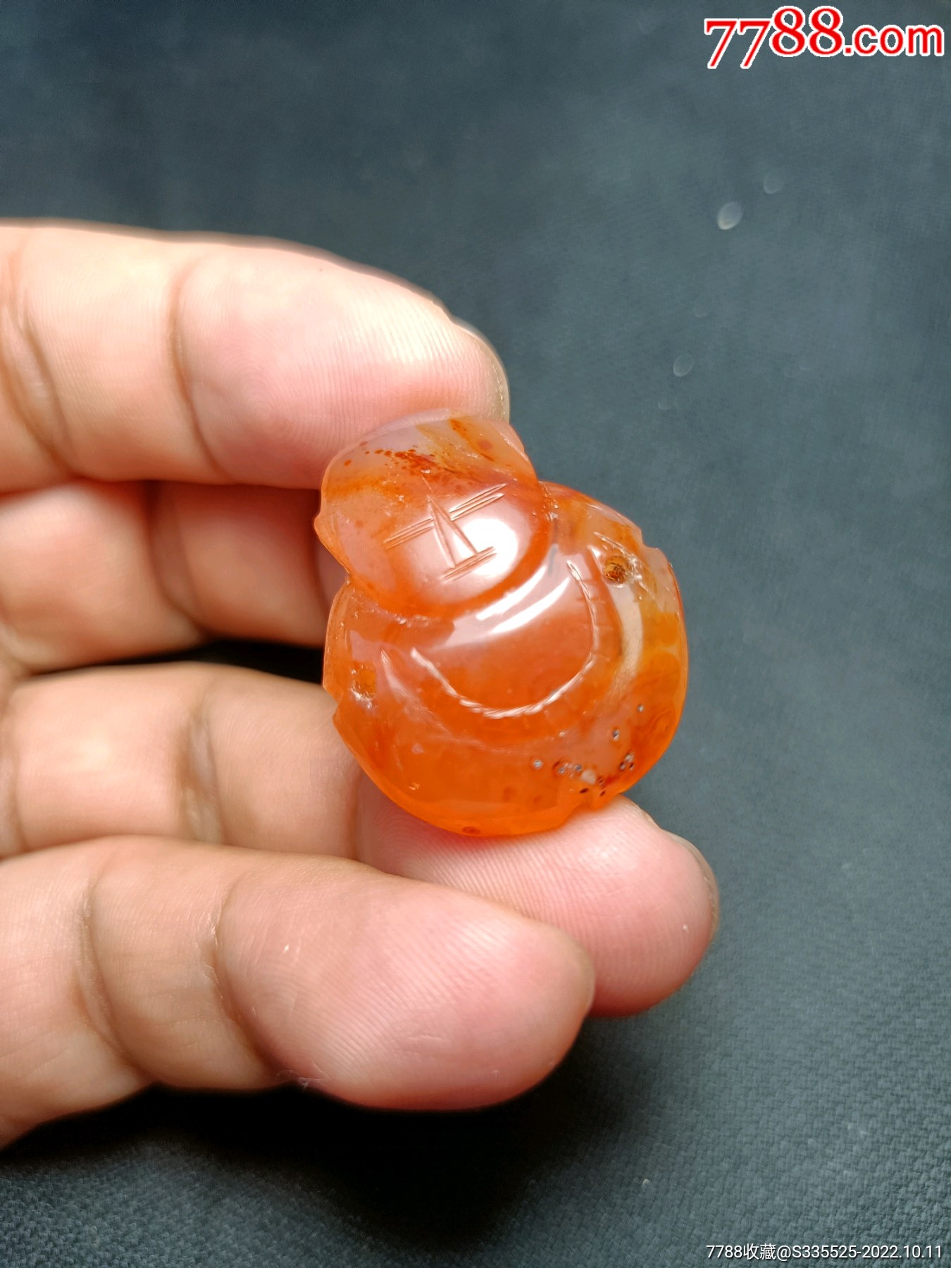 清代红玛瑙童子_价格99元【明清玉器玩客】_第1张