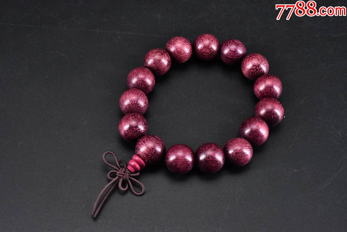 (pa3021)《玫瑰紫檀木手串》1件全新手串周长:21cm有松紧_价格35元_第