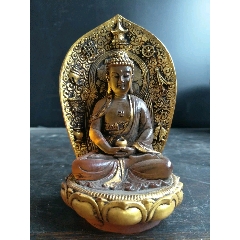 清代,老琉璃释迦摩尼佛像,精雕细琢,完整无暇,全品尺寸如图(zc