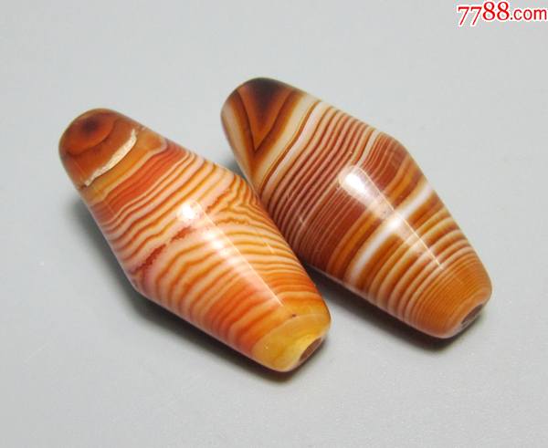 精美缠丝玛瑙勒子(一对)_价格10元【聚雅堂主】_第1张