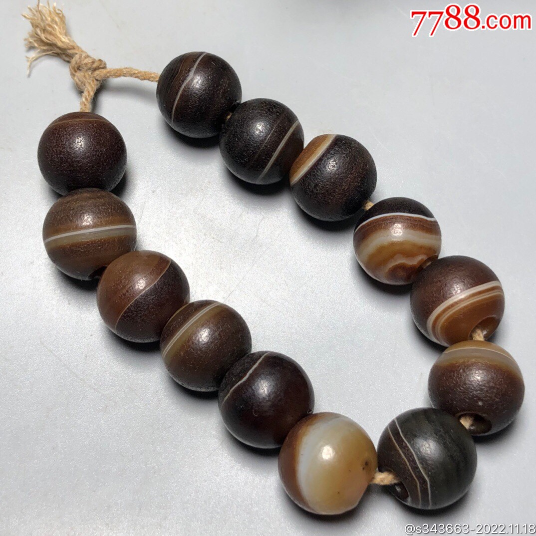 乡下偶遇老者珍藏老玛瑙天然缠丝天眼手串尺寸15毫米13颗把它看