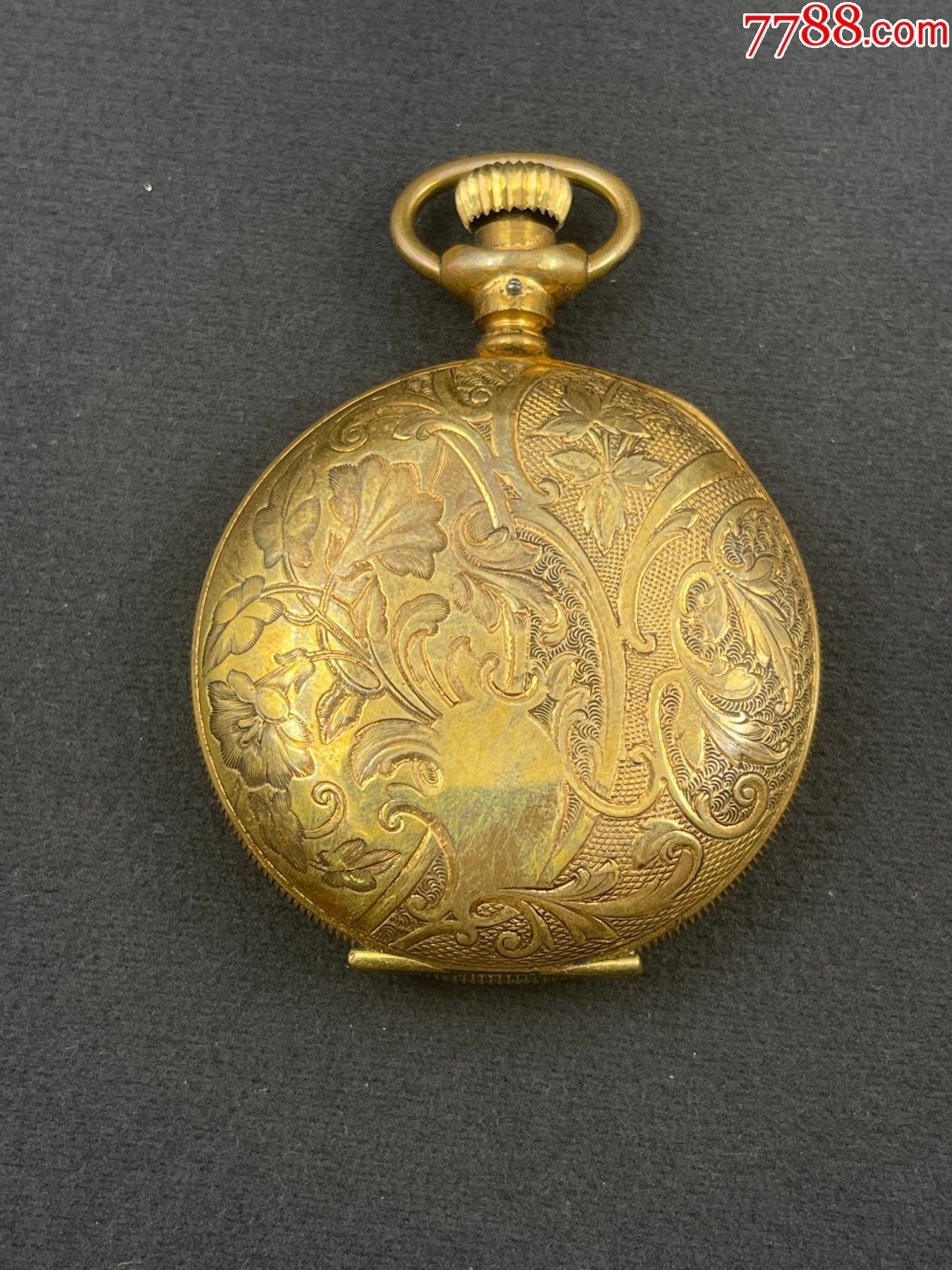 三开门包金雕花华生古董老怀表摆坏不走时直径51mm少表圈