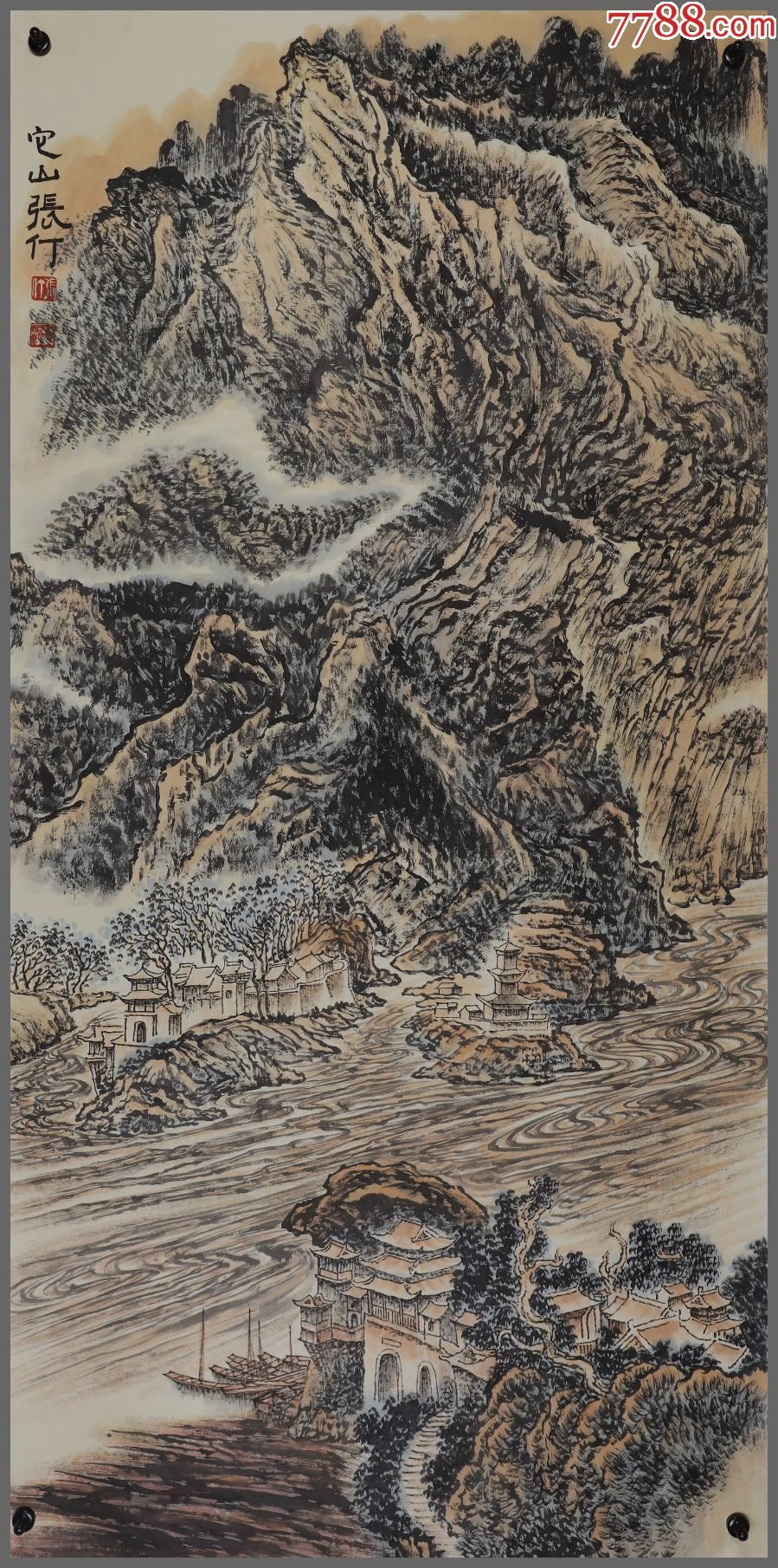 张仃,山水画(号它山,辽宁黑山人,中国美术家协会常务理事,中*工艺美术