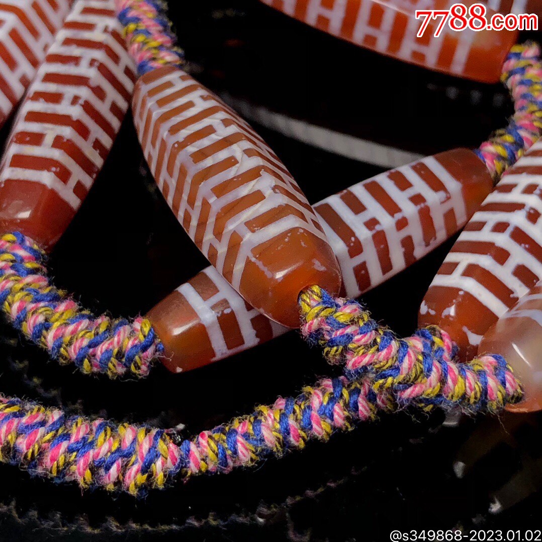 尼泊尔回流老料龟纹天珠项链尺寸约3910毫米10颗一颗可以改