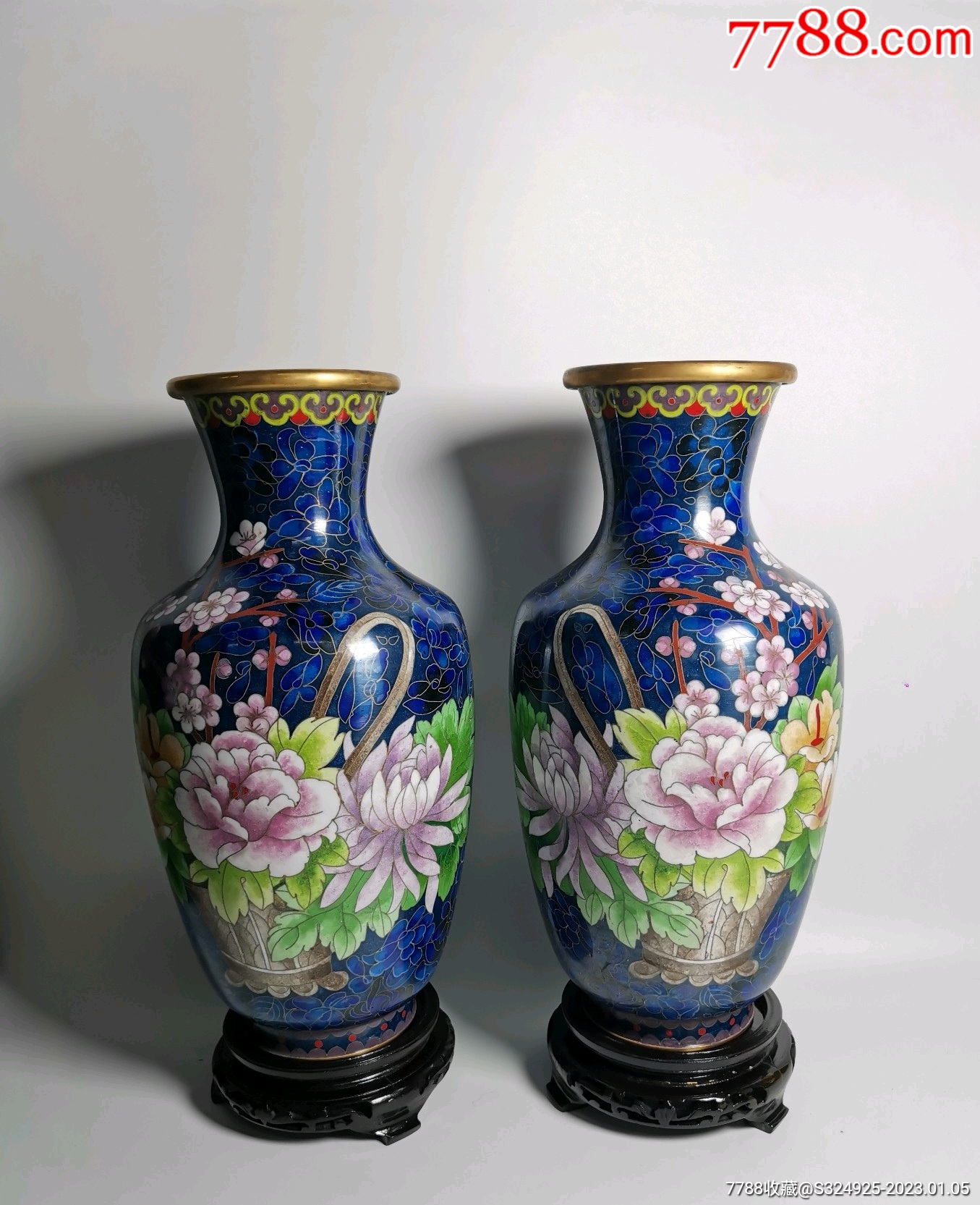 铜胎景泰蓝一对全品_景泰蓝/珐琅_图片价格_收藏鉴别_7788紫砂壶