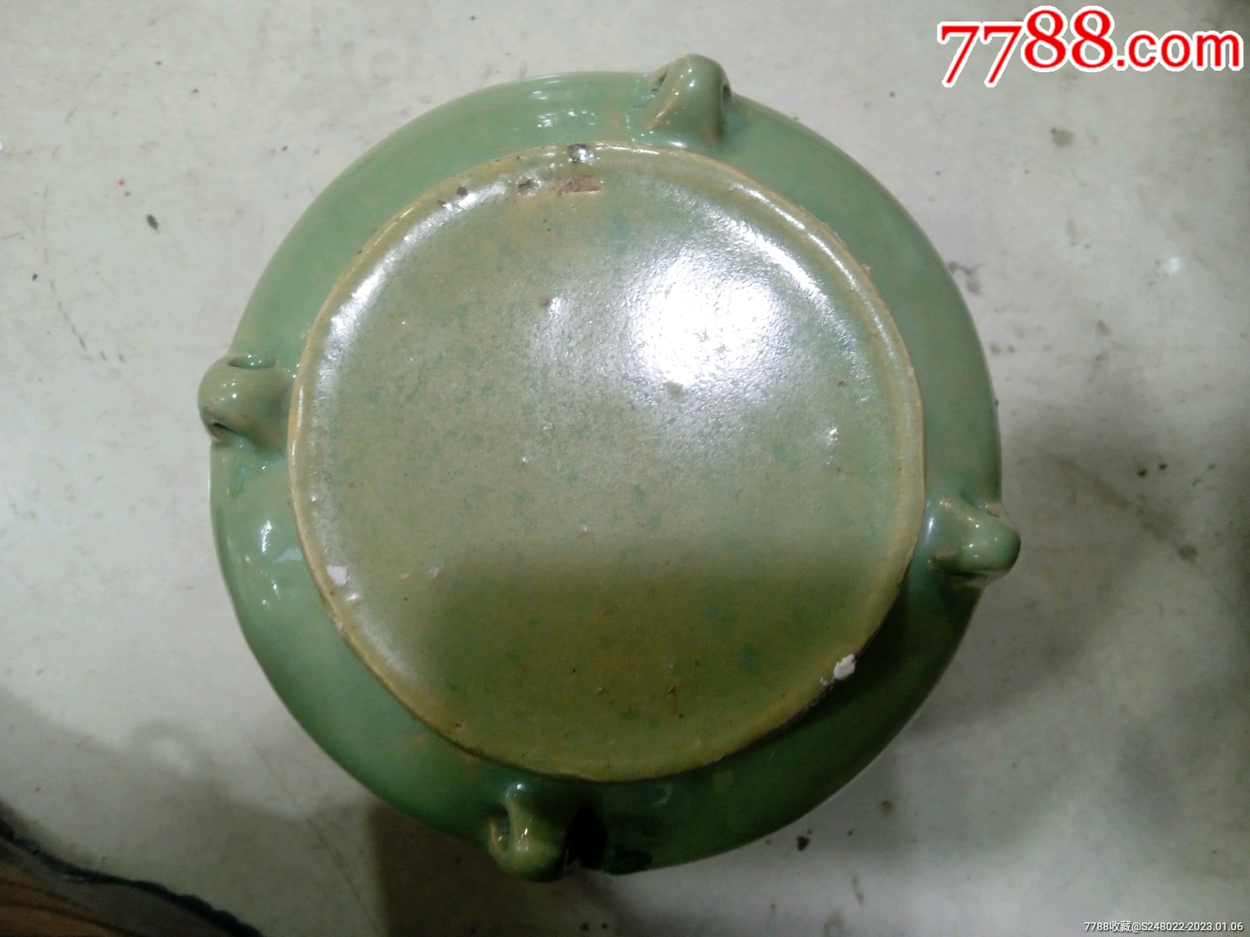 老瓷罐1个绿釉瓷罐50年代左右