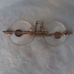 老眼镜古董眼镜老白铜框架眼镜