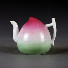  strong>70年代髙白泥粉彩仙桃倒流壶 /strong>_彩绘瓷/彩瓷_粉彩_77