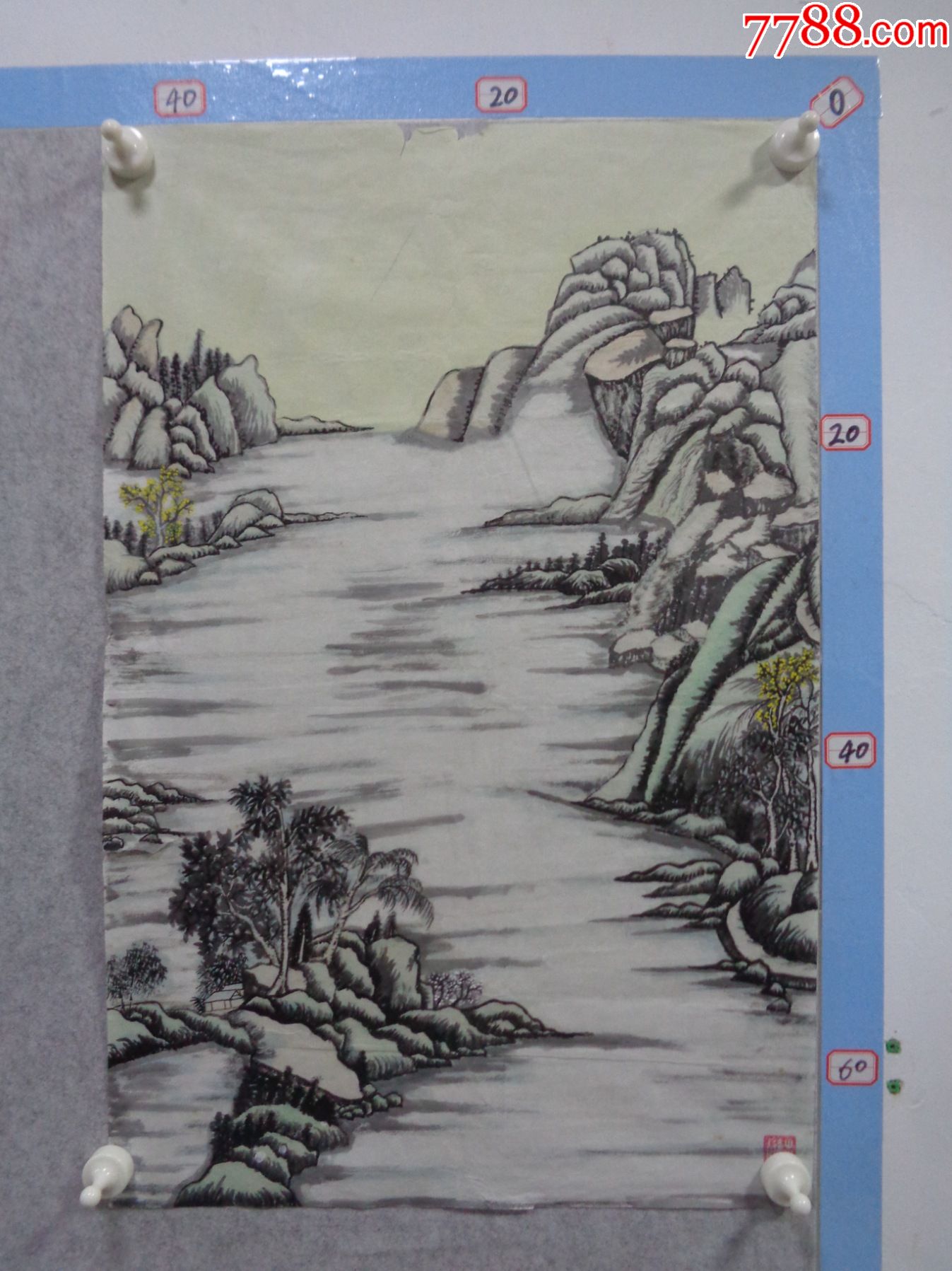 画31,本地一位藏家早年旧藏字画流出,绘画作品一幅(未装裱)_山水国画原作_逸墨书斋【7788收藏__收藏热线】