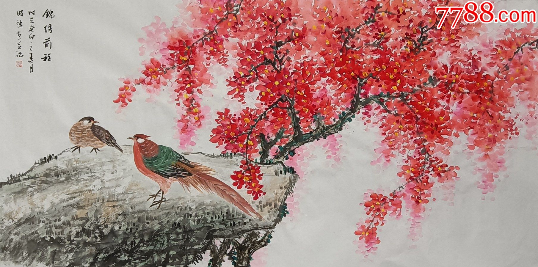 【授权推广】知名自由画家时语作品_花鸟国画原作_亦风斋书画【7788收藏】