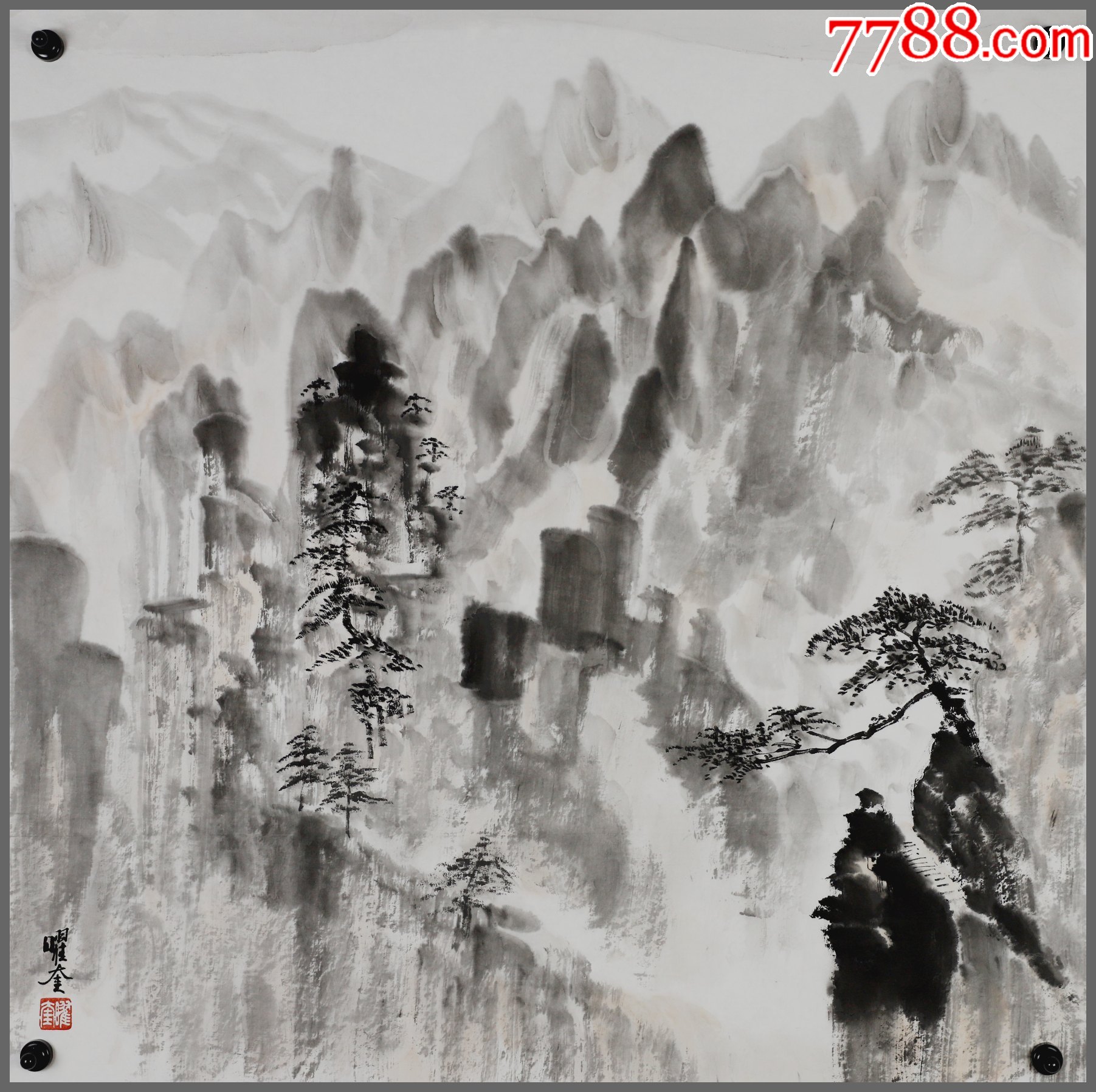 朱曜奎,山水画(帮朋友代卖)_山水国画原作_图片鉴定_收藏价格_7788